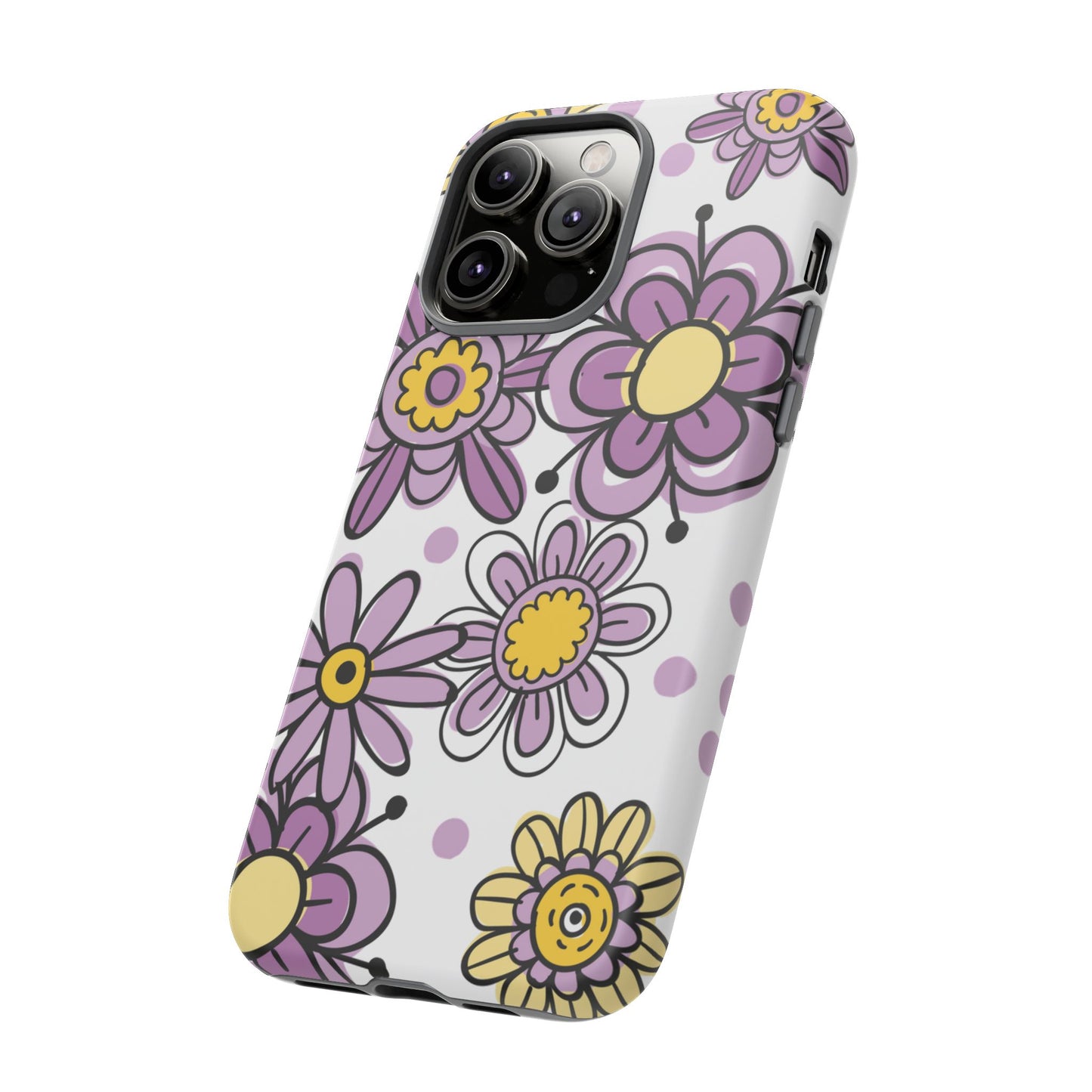 Purple Flowers Protective Phone Case