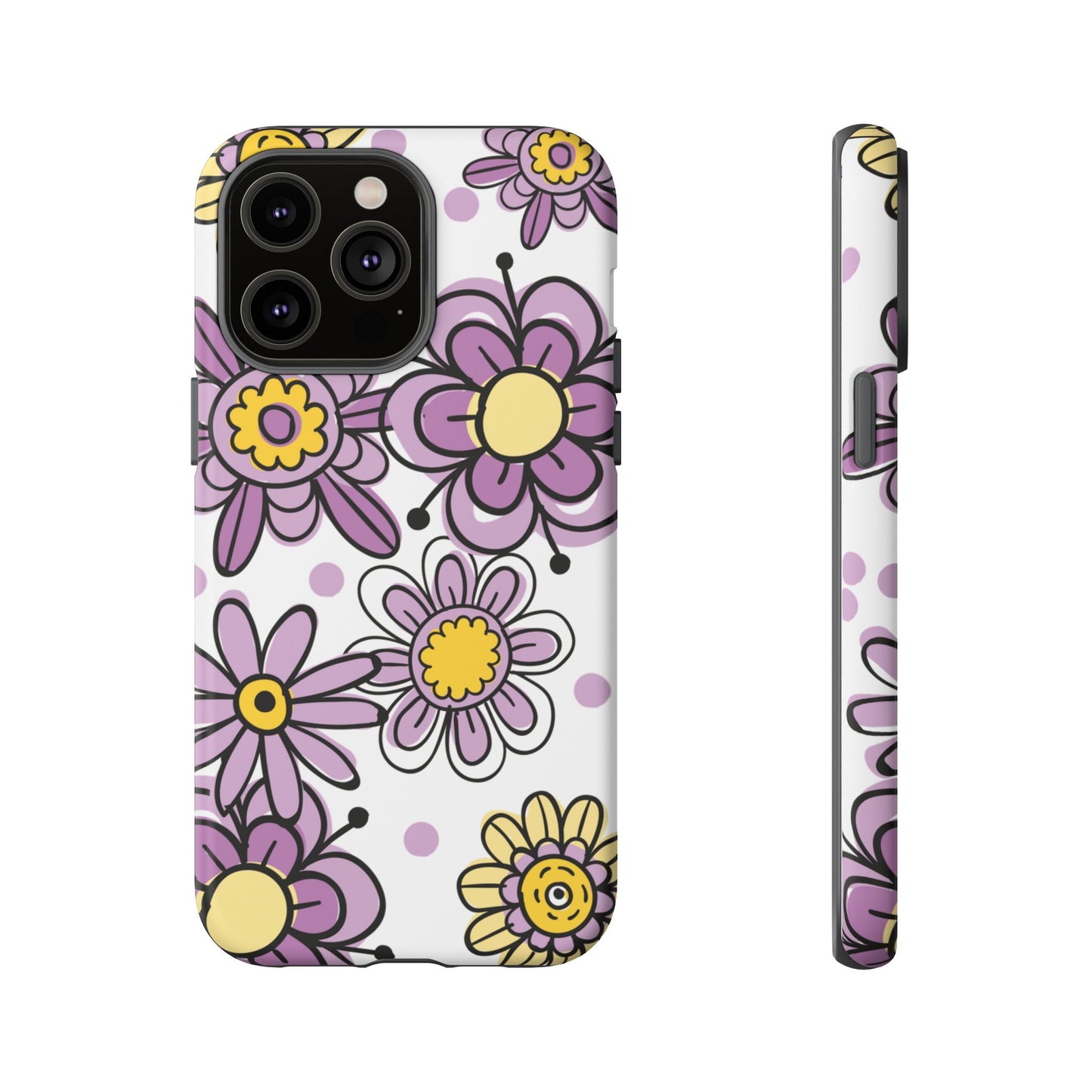 Purple Flowers Protective Phone Case