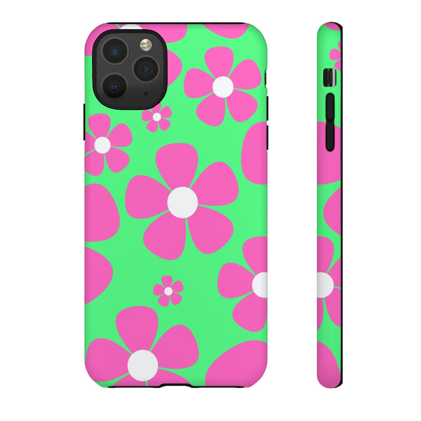 Green with pink flowers protective case