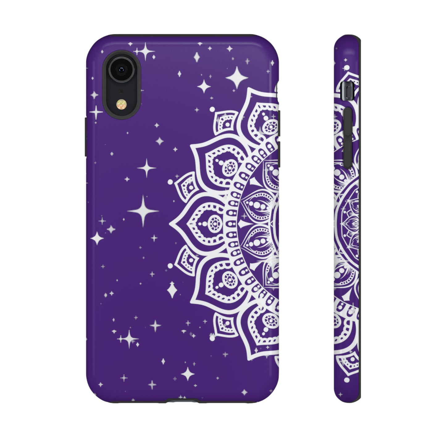 Purple mandala protective phone case for iPhone, Samsung and Google