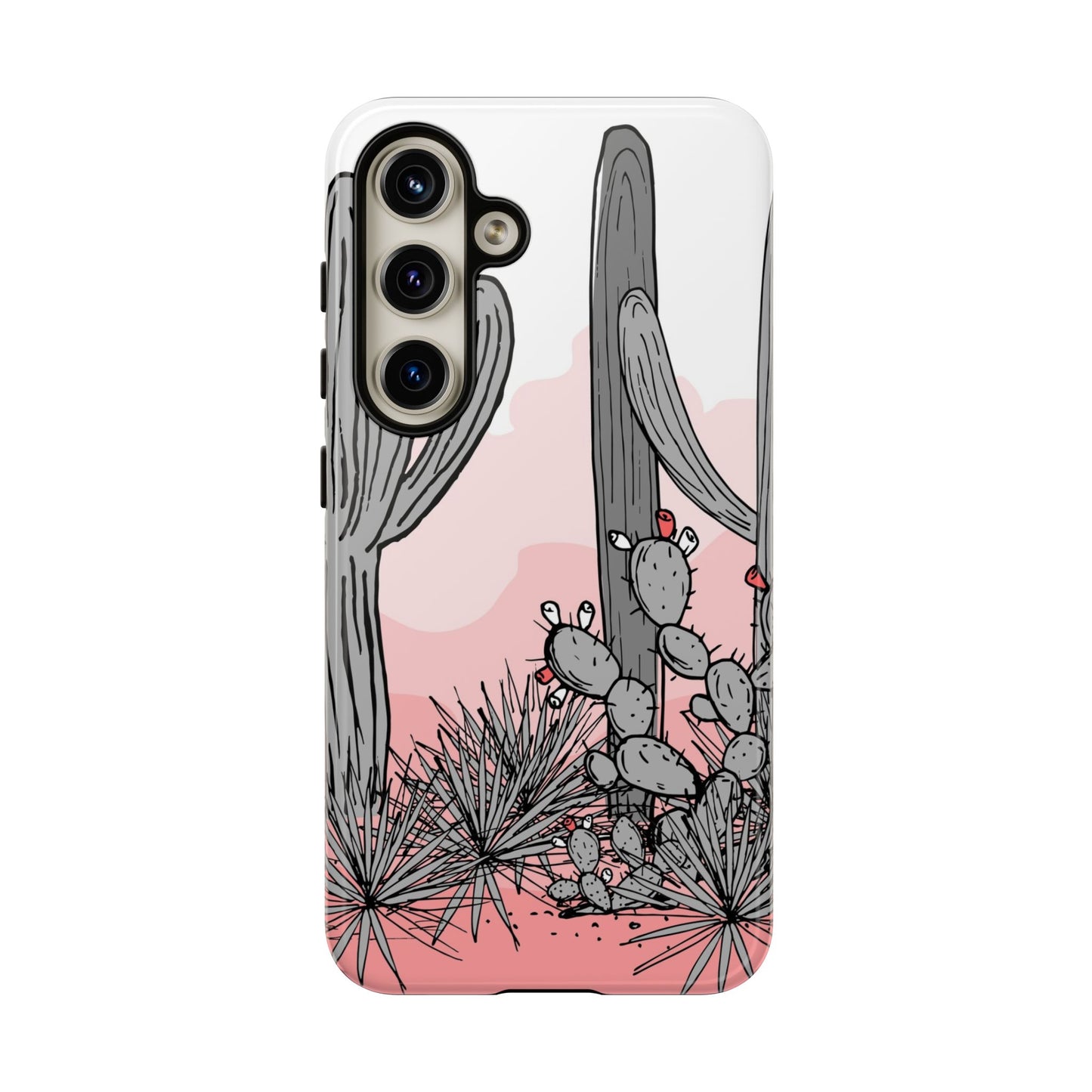 Pastel Cactus Sunset Protective Phone Case