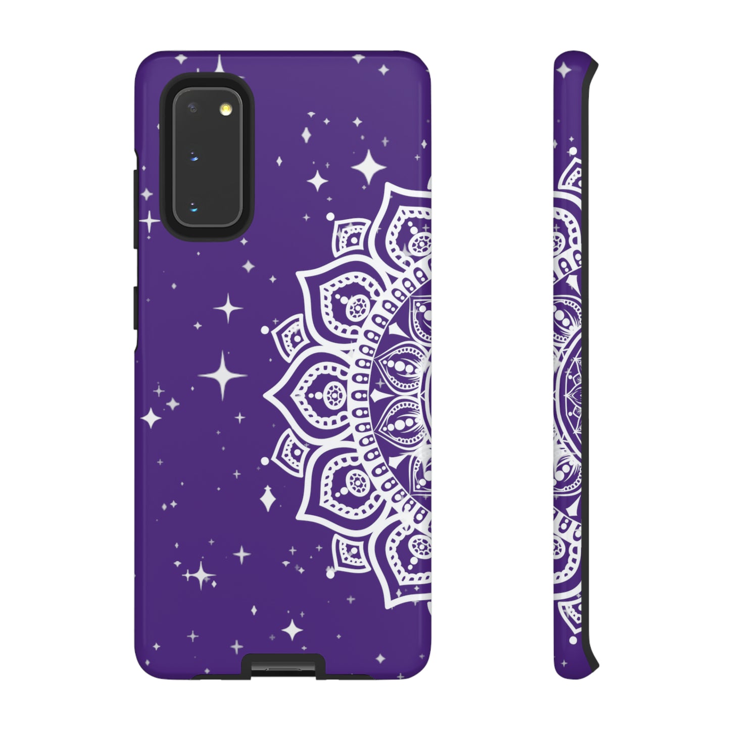 Purple mandala protective phone case for iPhone, Samsung and Google