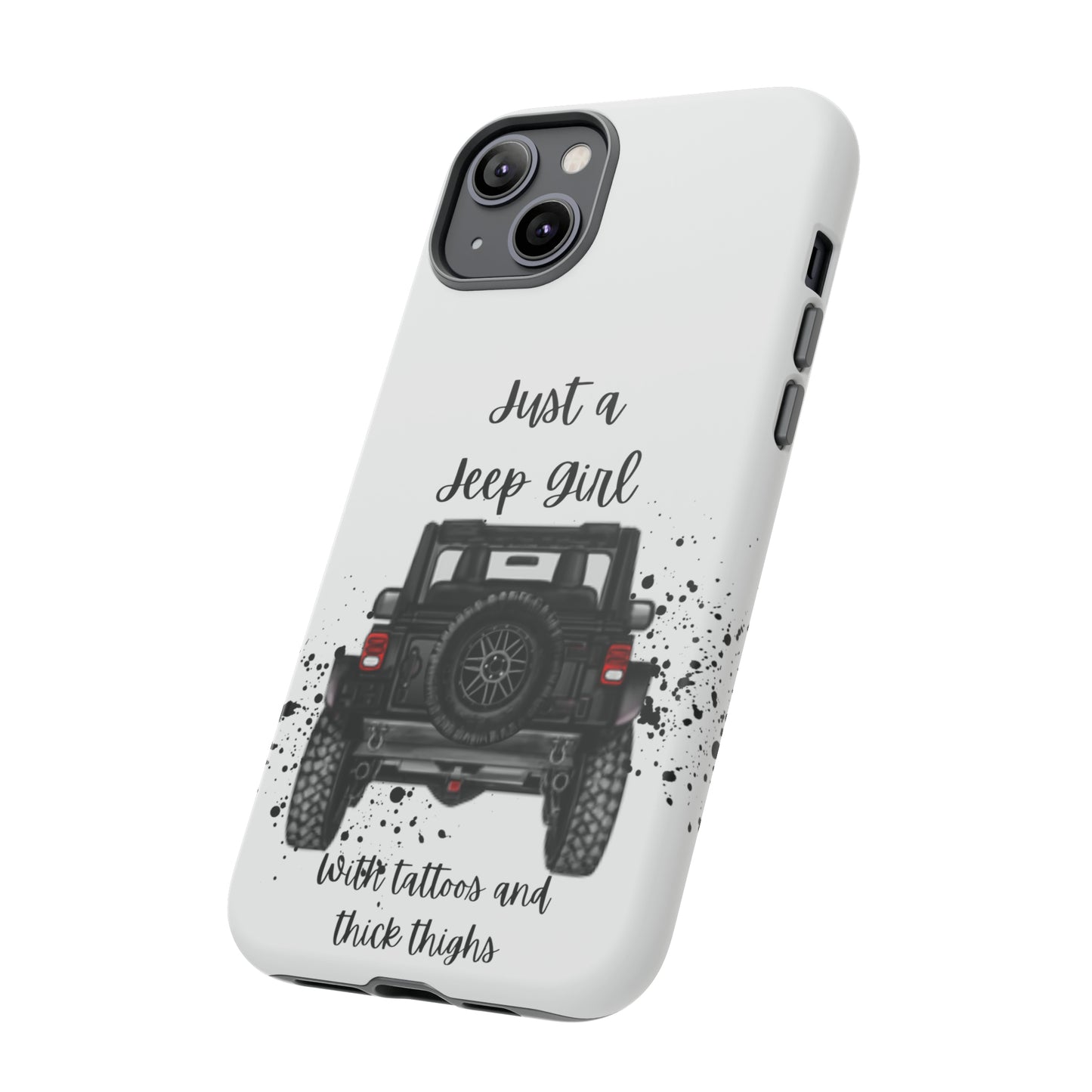 Off Road Girl with Tattoos and Thick Thighs Black Protective Phone Case