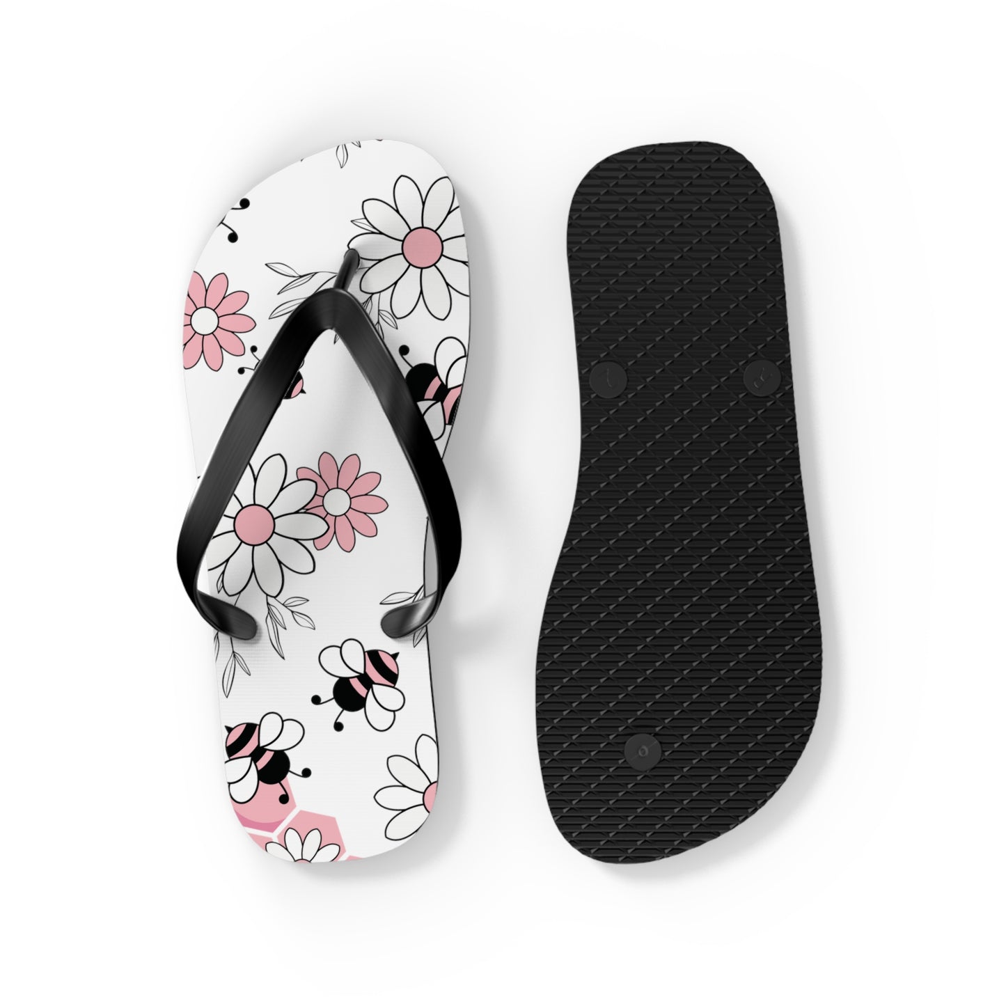 Pink Bees Flip Flops