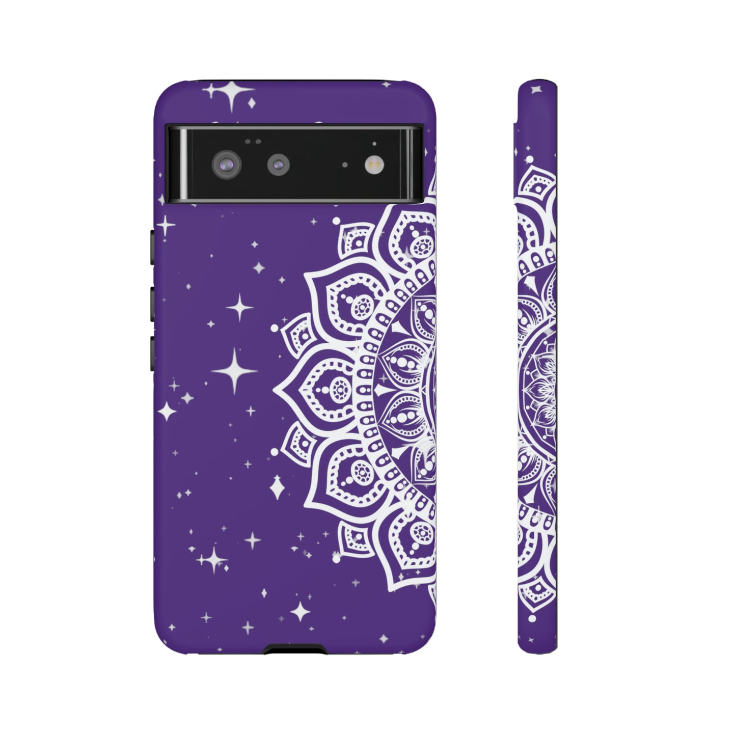 Purple mandala protective phone case for iPhone, Samsung and Google