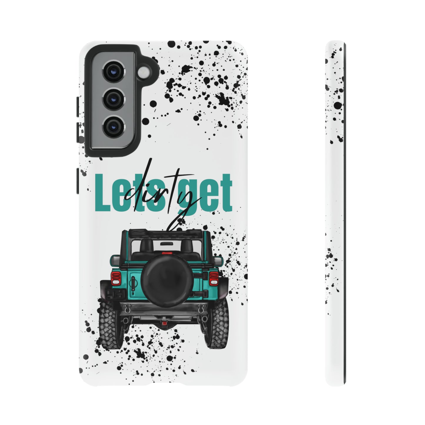 Lets Get Dirty Protective Phone Case for Iphone, Google and Samsung Splatter Turquoise