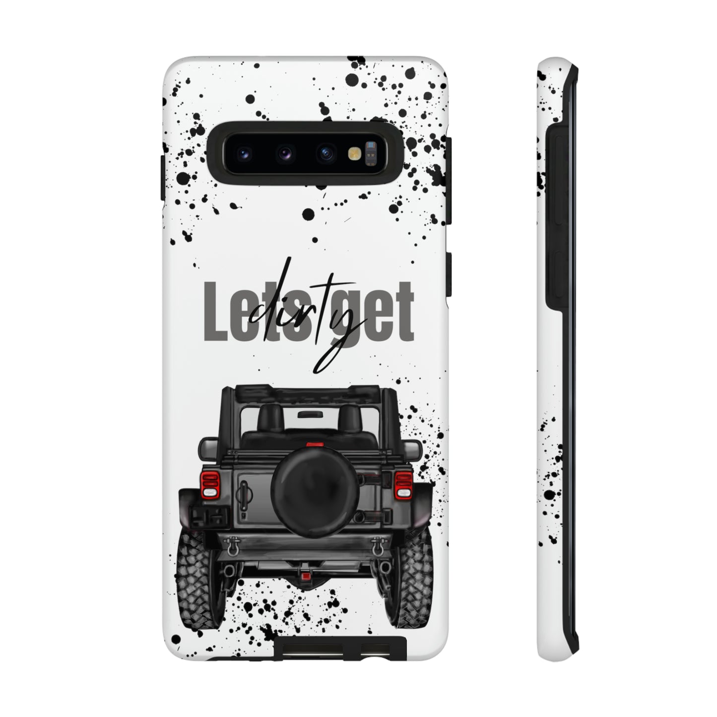 Lets Get Dirty Protective Phone Case for Iphone, Google and Samsung Splatter Grey