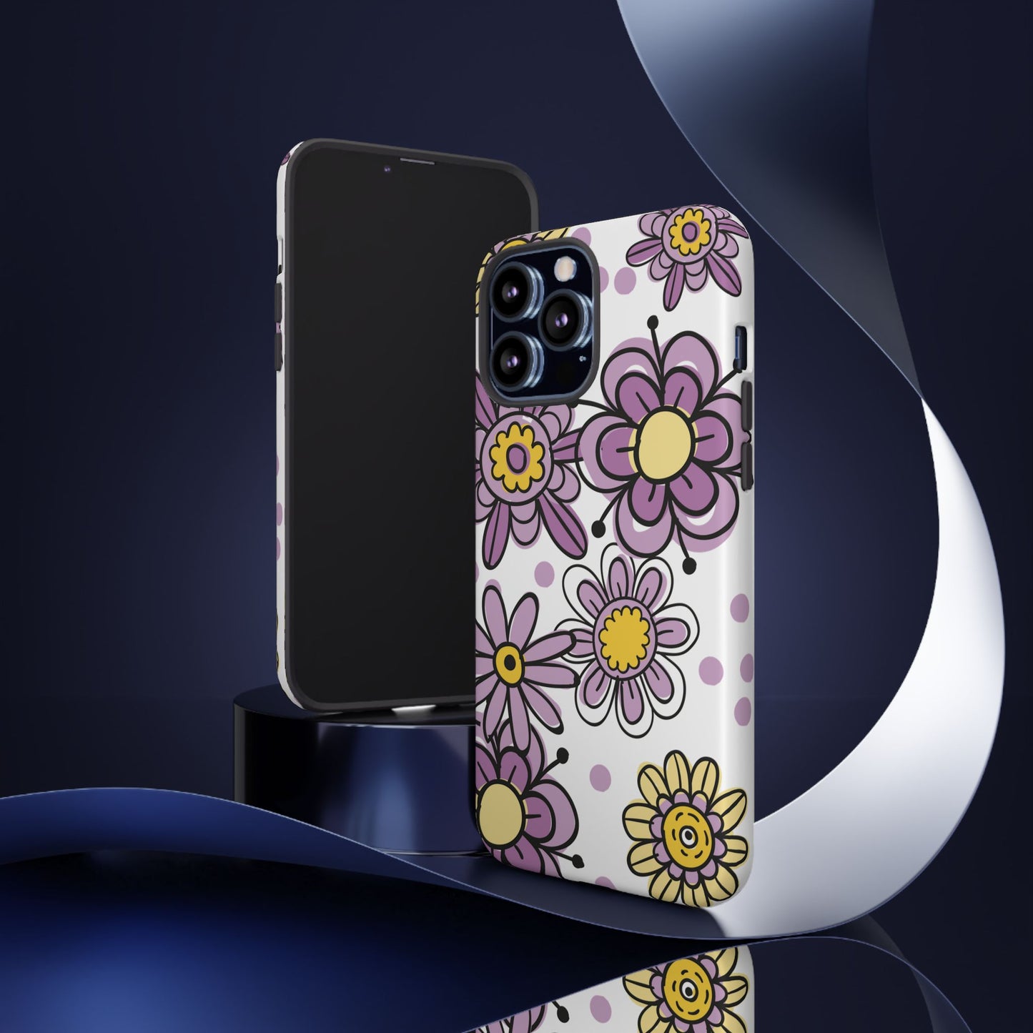 Purple Flowers Protective Phone Case
