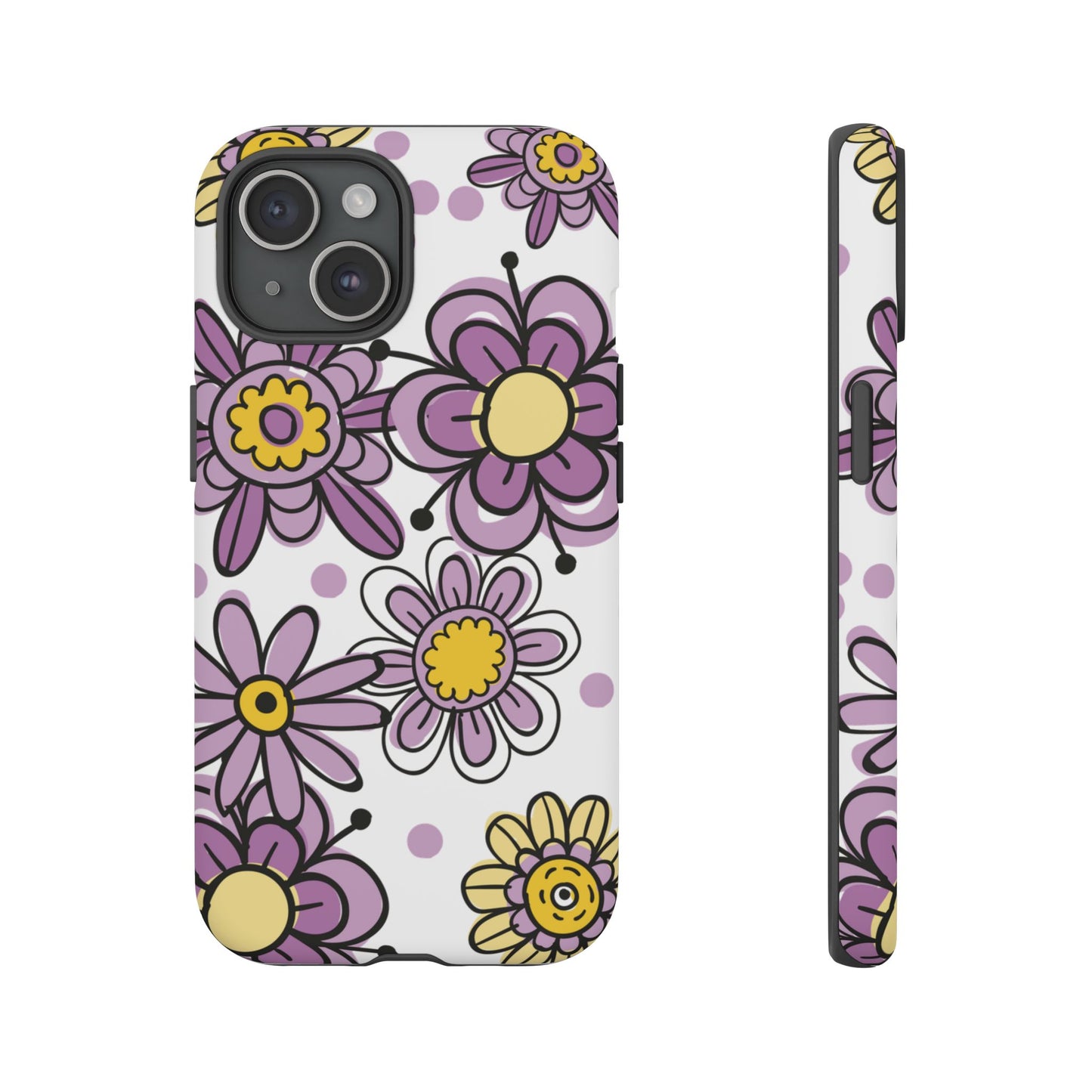Purple Flowers Protective Phone Case
