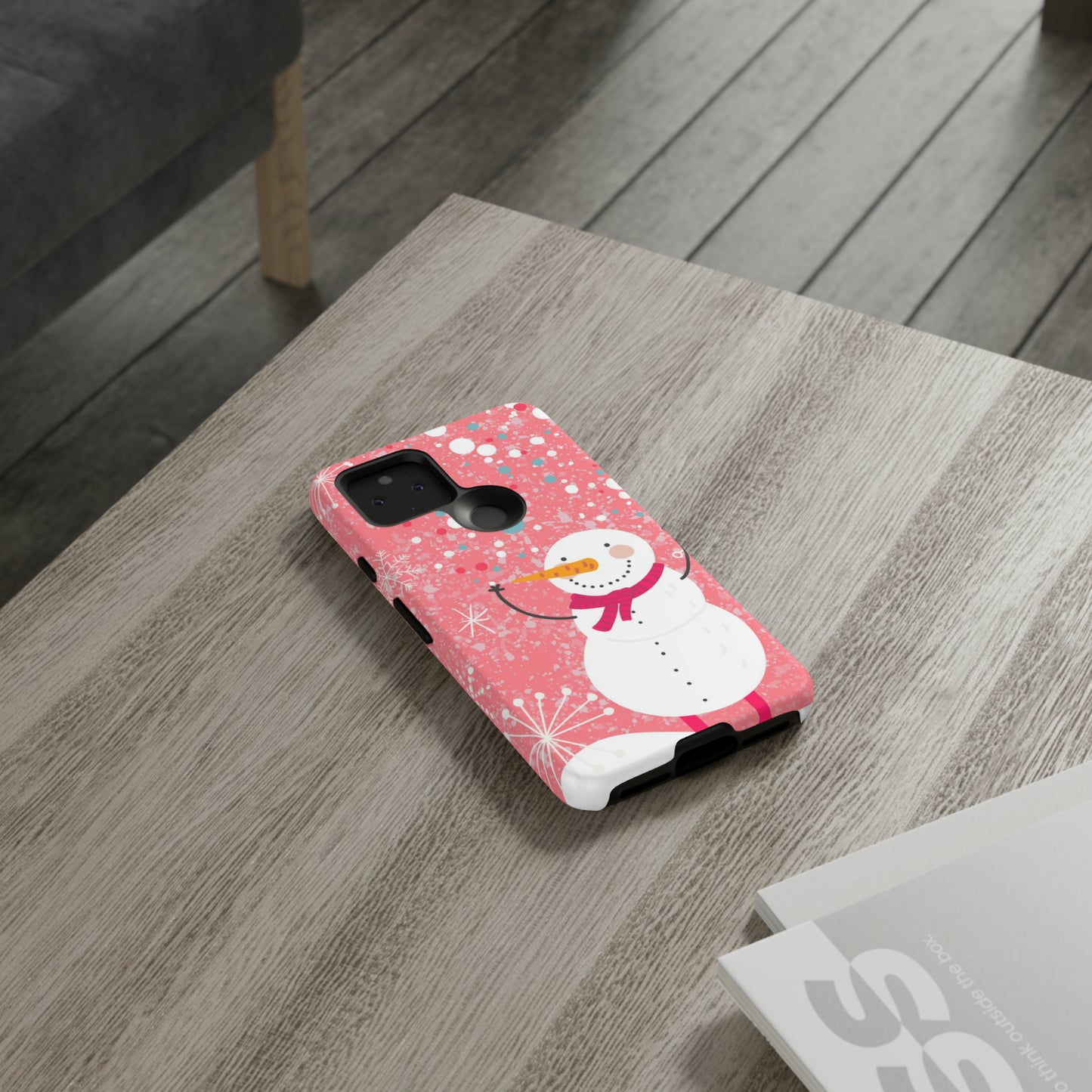 Pink Snowman Protective Case for Iphone, Samsung and a Google phones