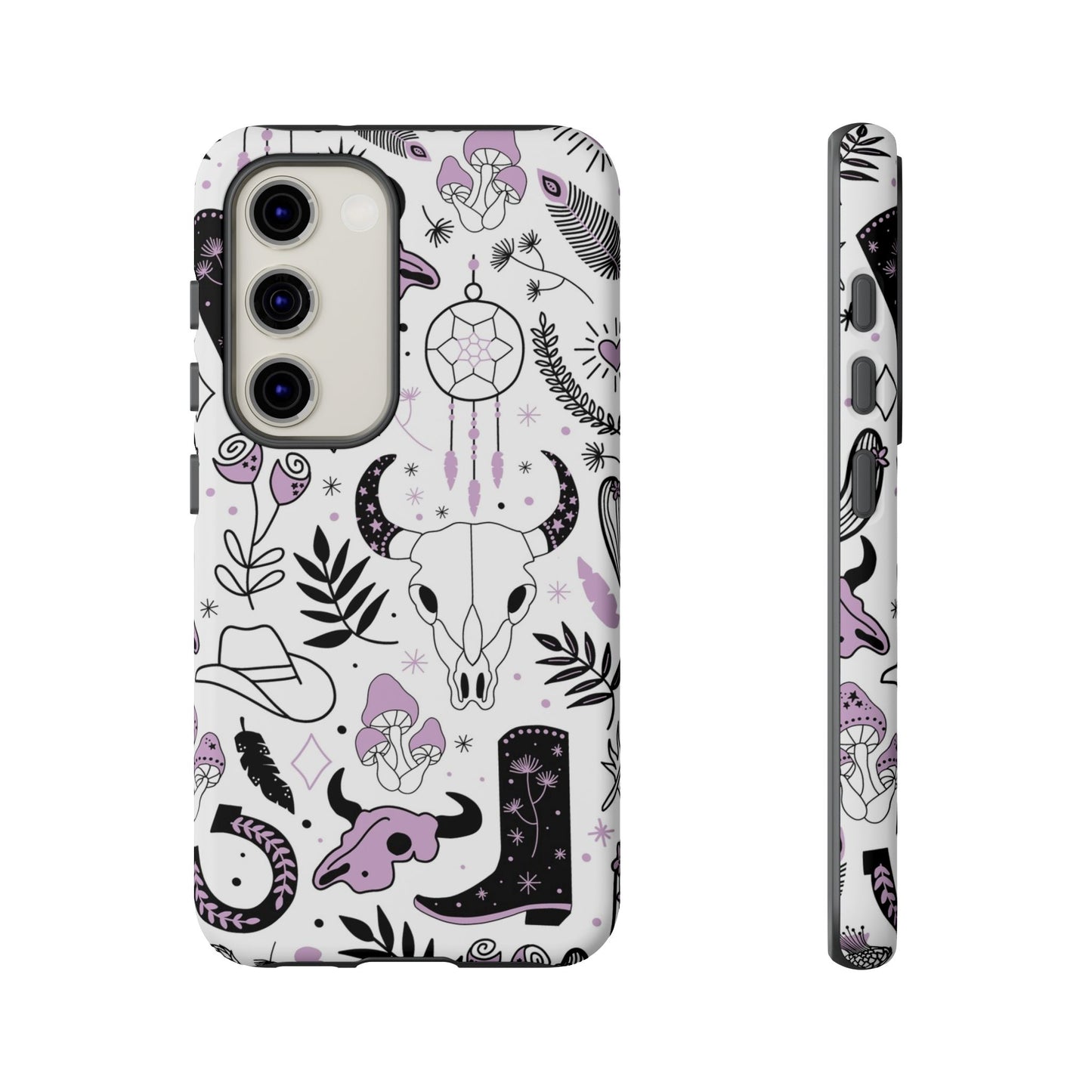 Purple and Black Western Protective Drop Proof Case Iphone, Samsung and Google phones