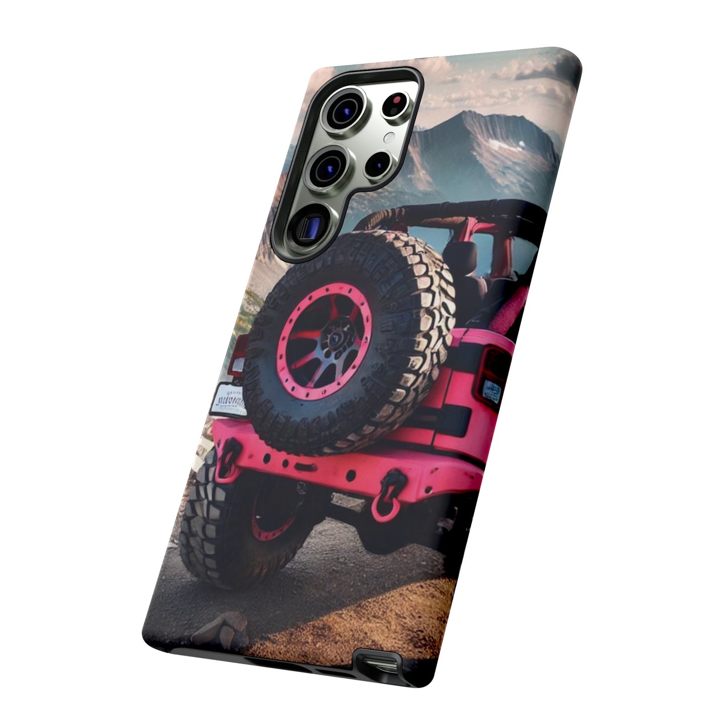 Pink Jeep Tire Protective Phone Case