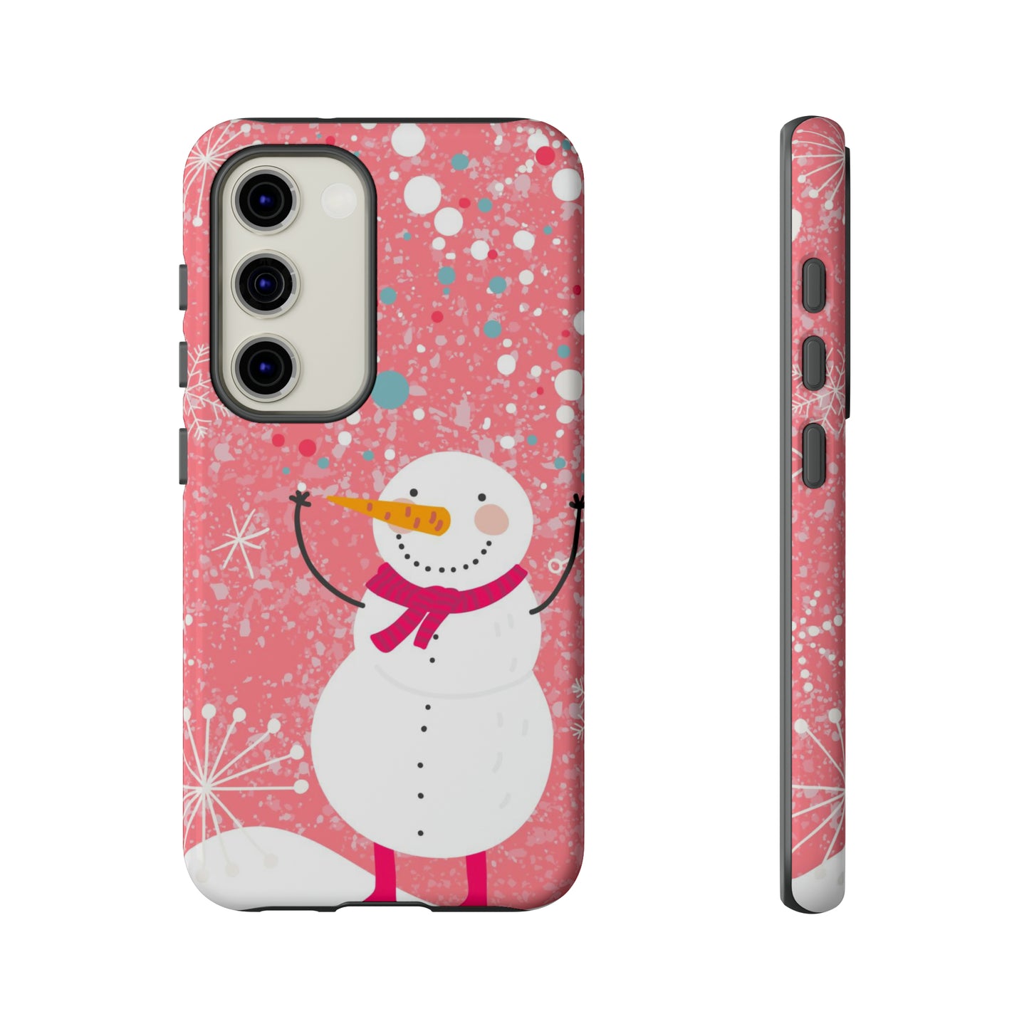 Pink Snowman Protective Case for Iphone, Samsung and a Google phones