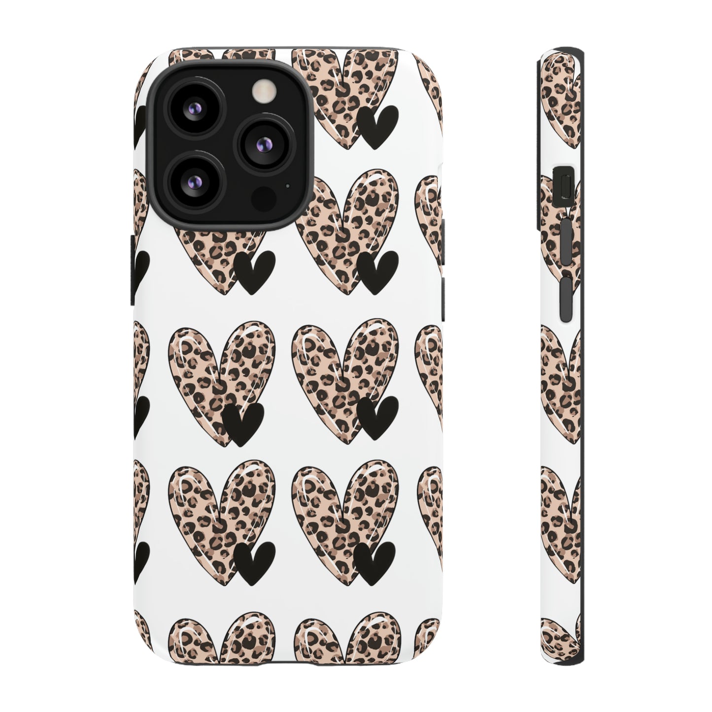 Leopard Hearts Protective Case for IPhone. Samsung and Google phones