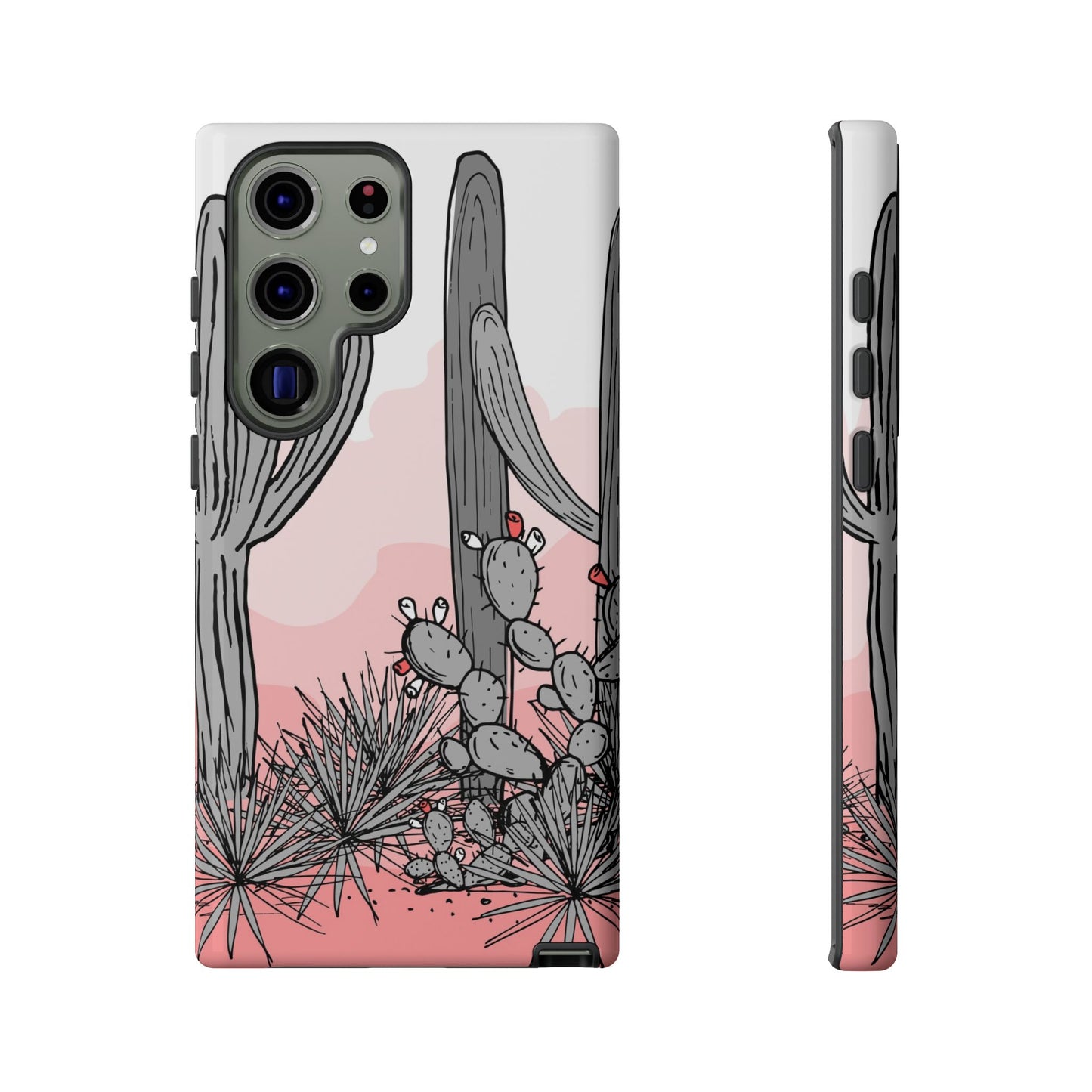 Pastel Cactus Sunset Protective Phone Case