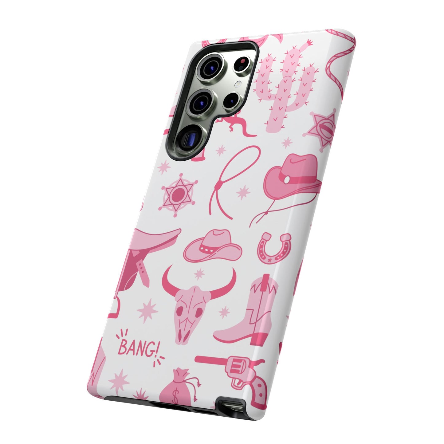 Pink Western Protective Phone Case for Iphone, Samsung and Google Phones