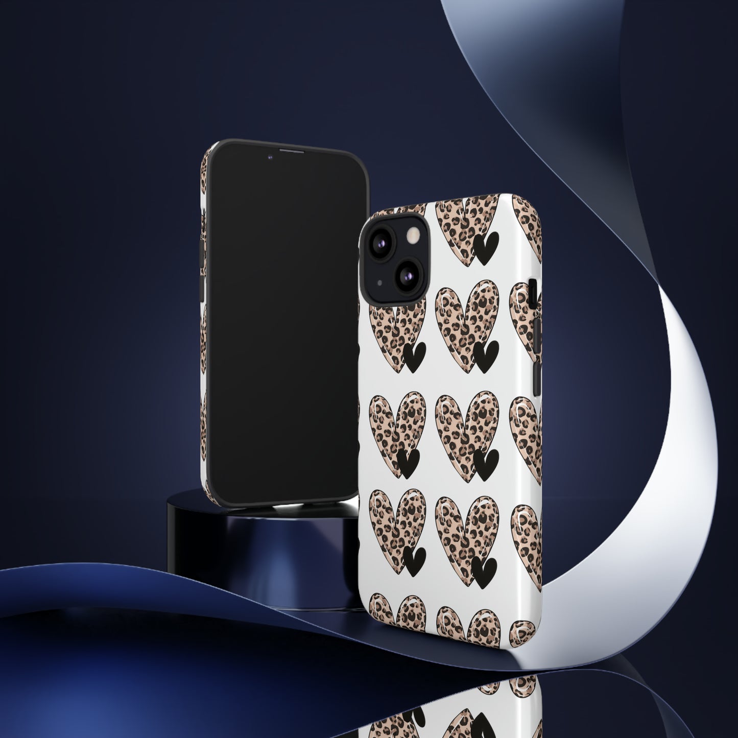 Leopard Hearts Protective Case for IPhone. Samsung and Google phones