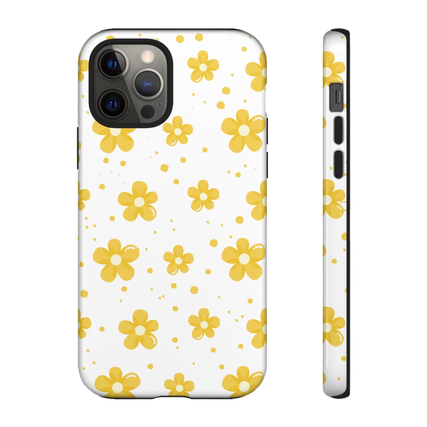 Yellow Flowers Protective Phone Case for Google, Apple and Samsung Phones
