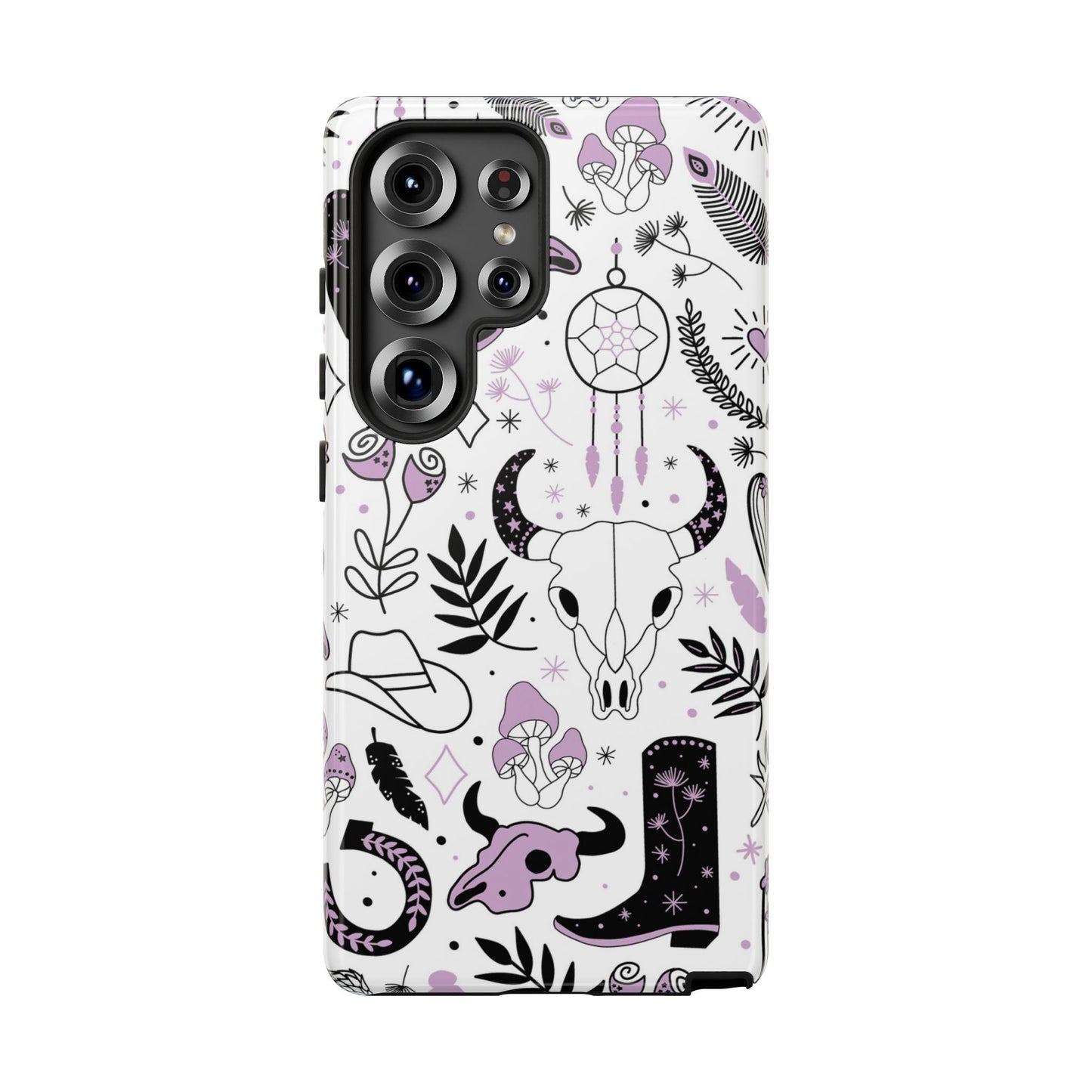 Purple and Black Western Protective Drop Proof Case Iphone, Samsung and Google phones