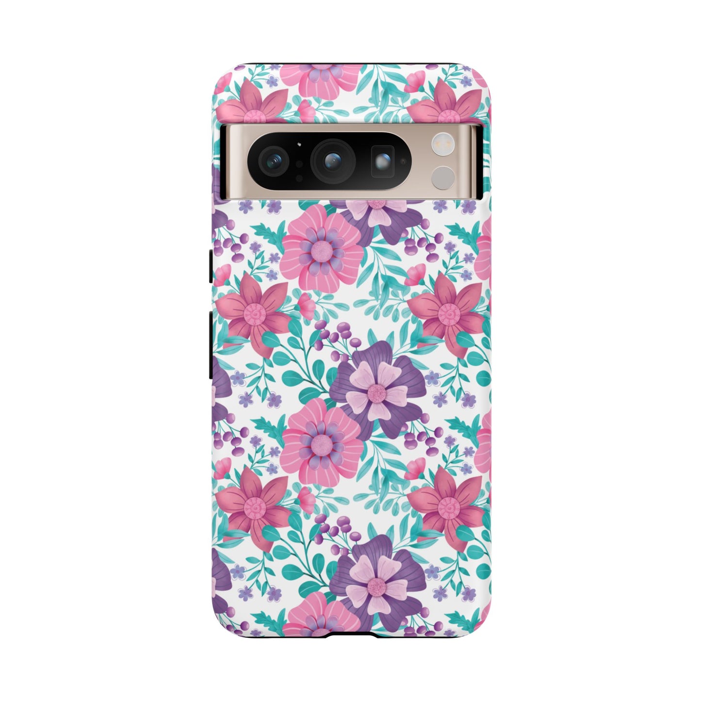 Pastel Flowers Protective Phone Case