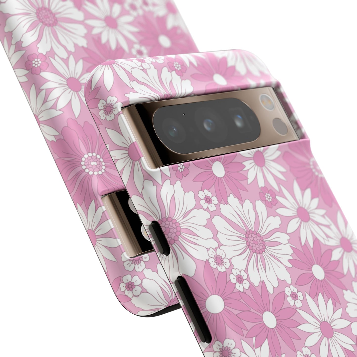 Pink and White Flowers Protective Phone Case