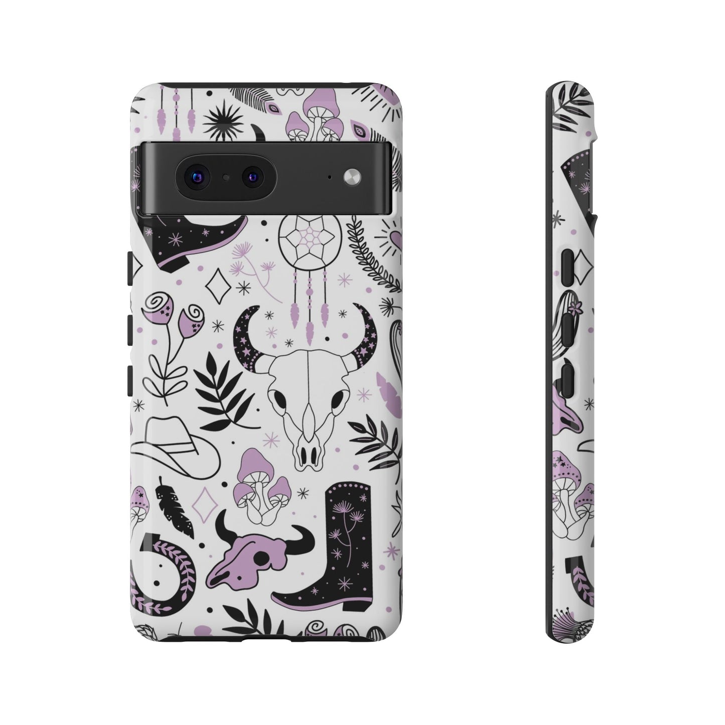 Purple and Black Western Protective Drop Proof Case Iphone, Samsung and Google phones