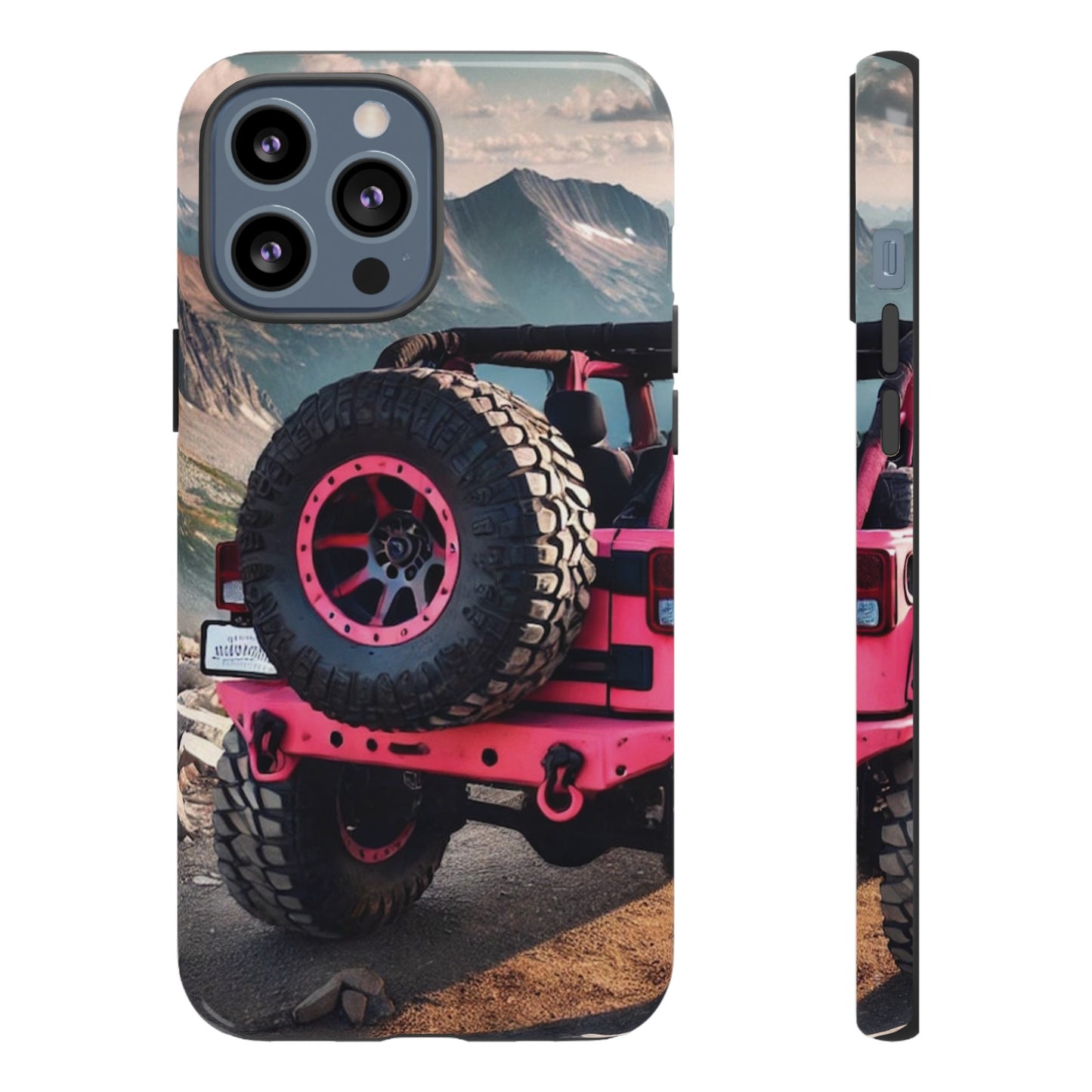 Pink Jeep Tire Protective Phone Case