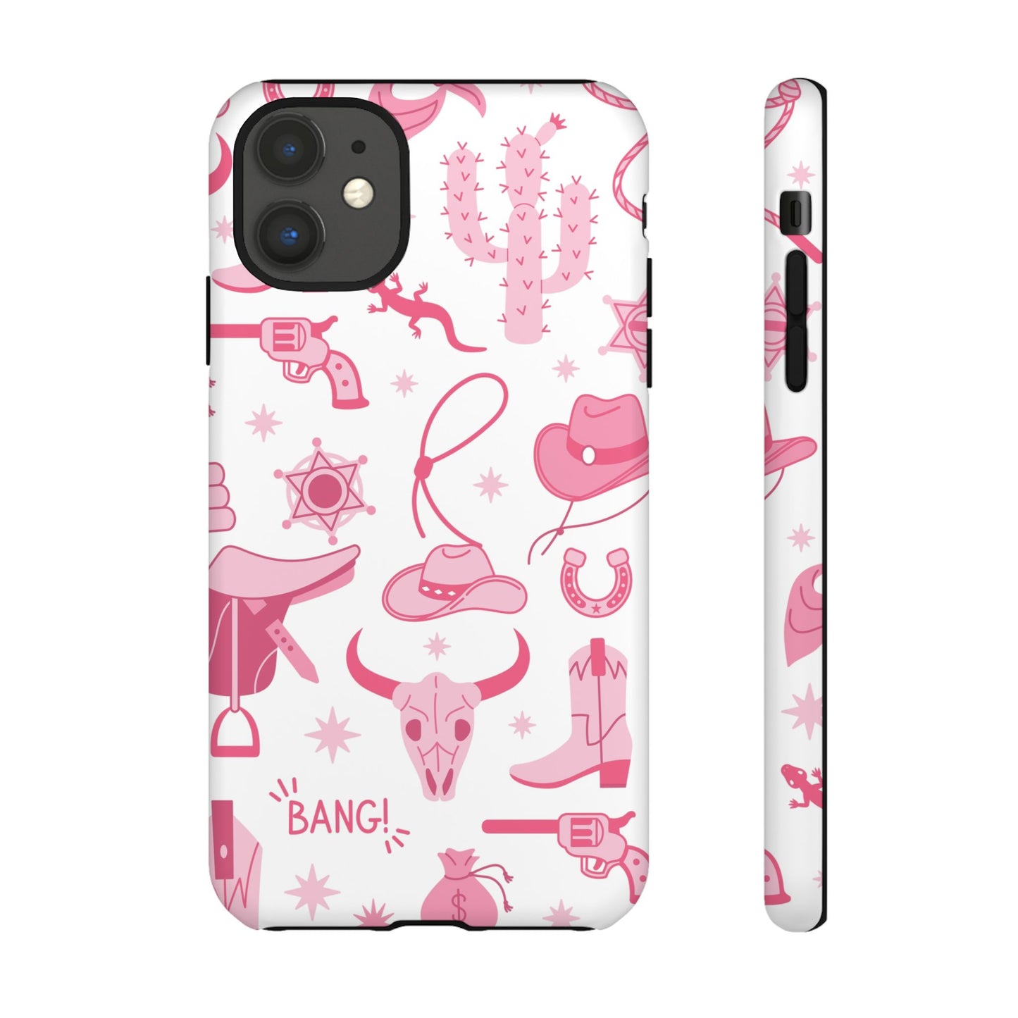 Pink Western Protective Phone Case for Iphone, Samsung and Google Phones