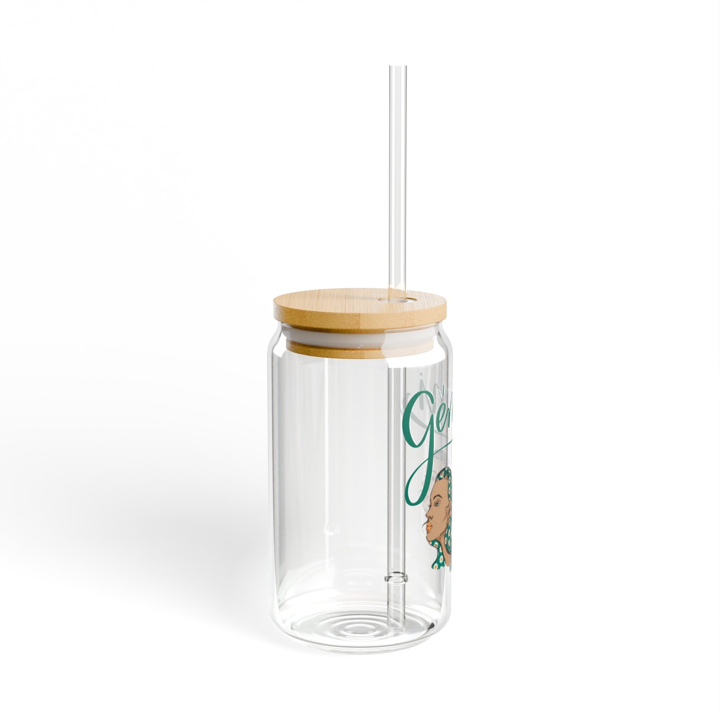 Gemini Astrology 16oz Glass Can with Lid and Straw