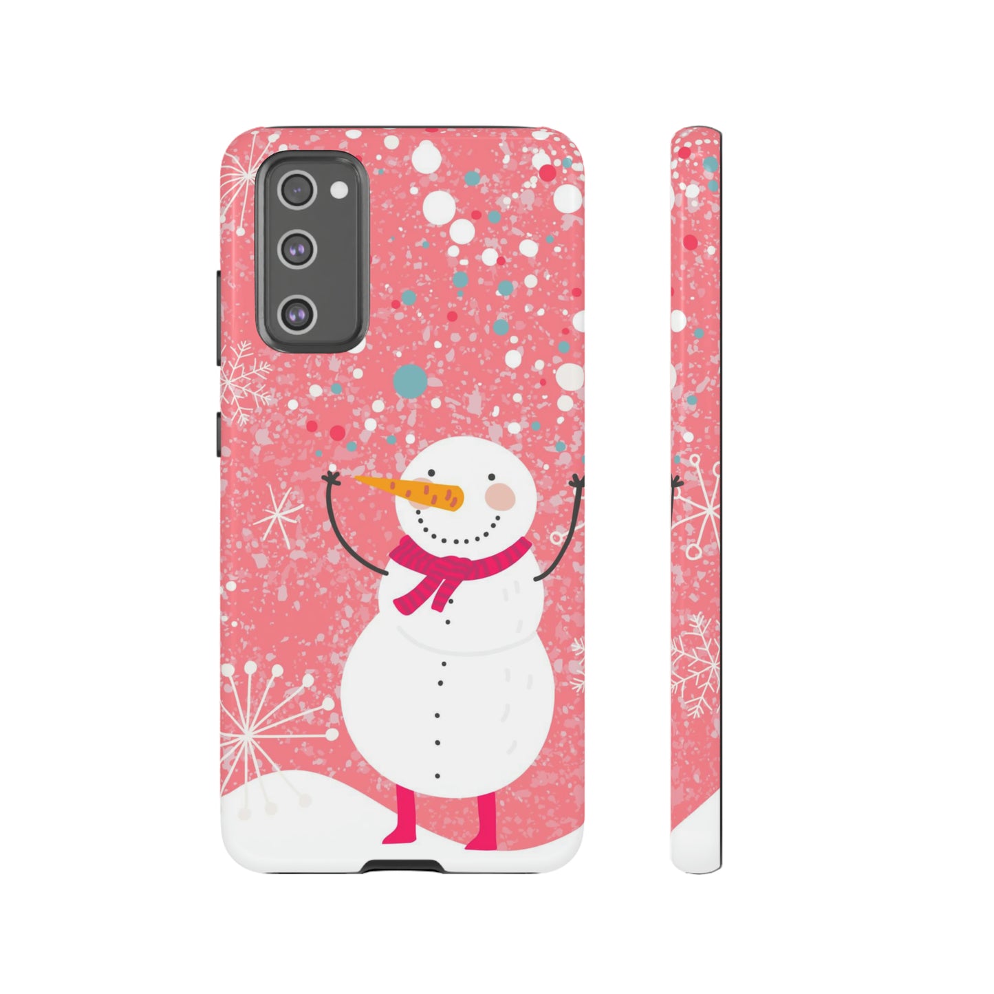 Pink Snowman Protective Case for Iphone, Samsung and a Google phones