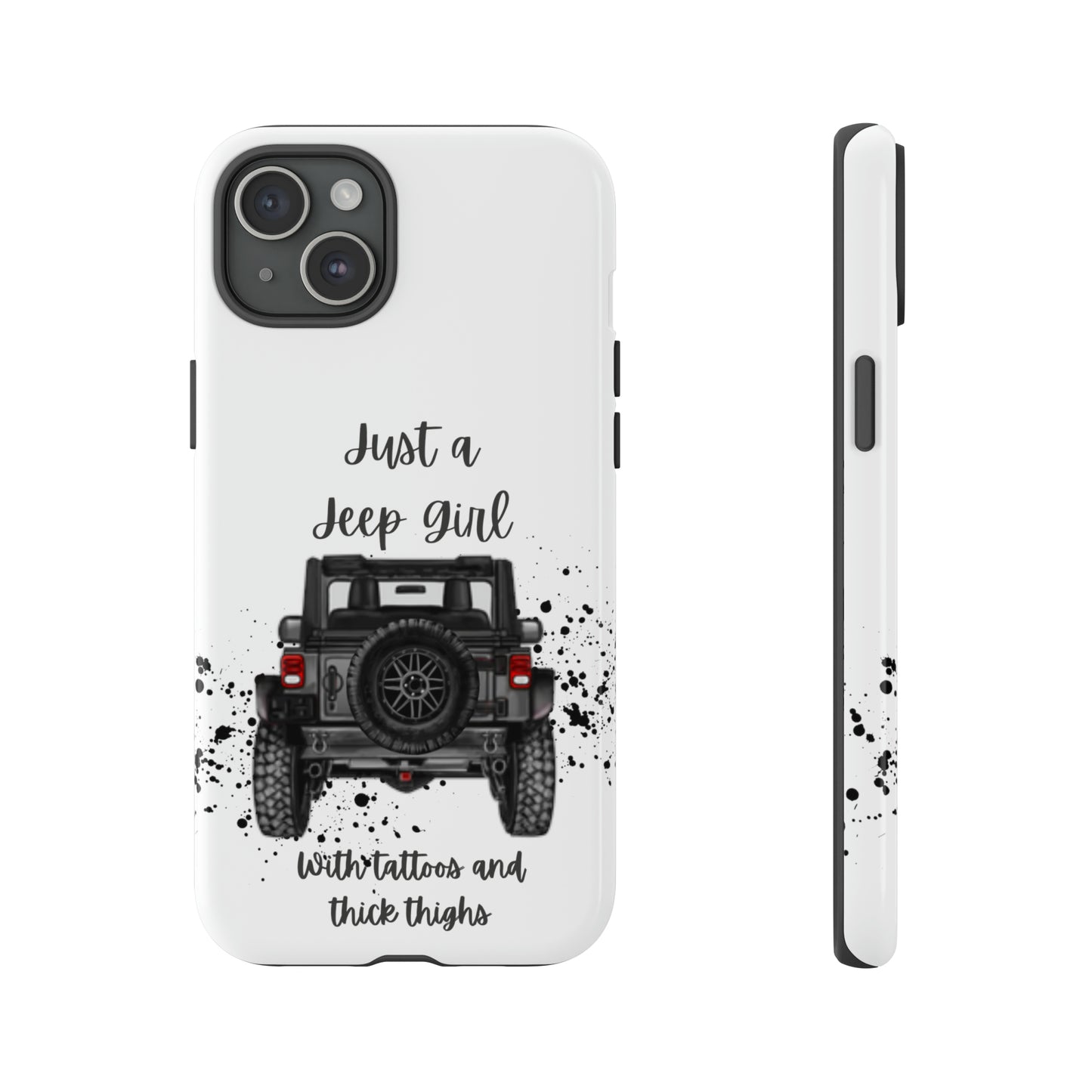 Off Road Girl with Tattoos and Thick Thighs Grey Protective Phkne Case