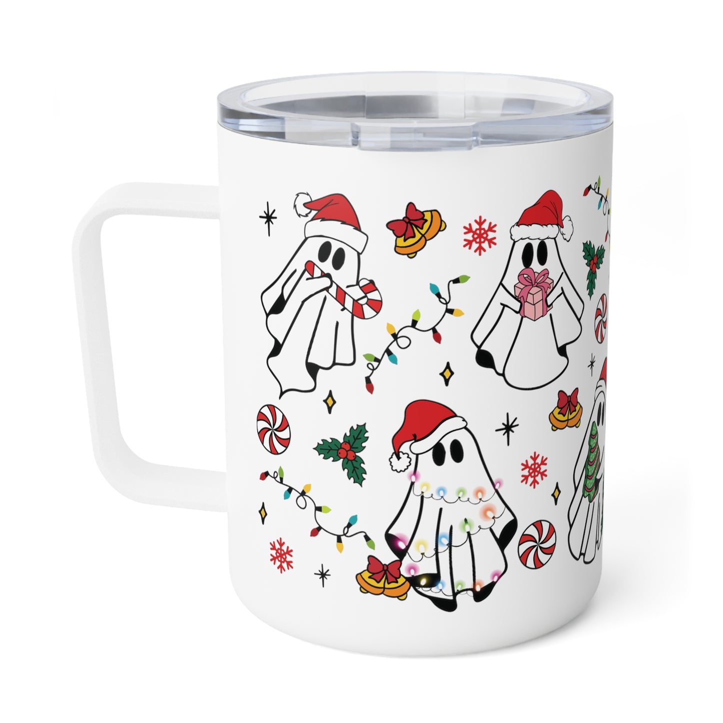 Christmas Ghosts Insulated Coffee Mug, 10oz