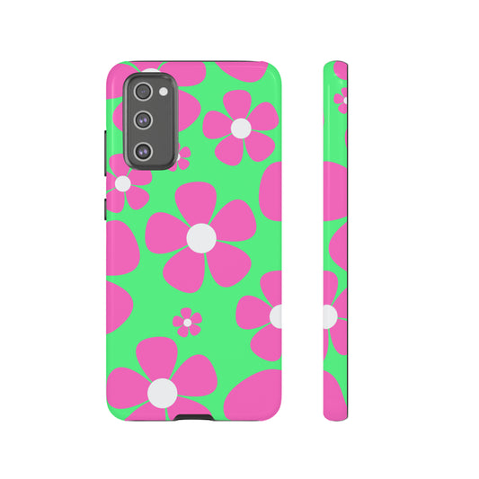 Green with pink flowers protective case