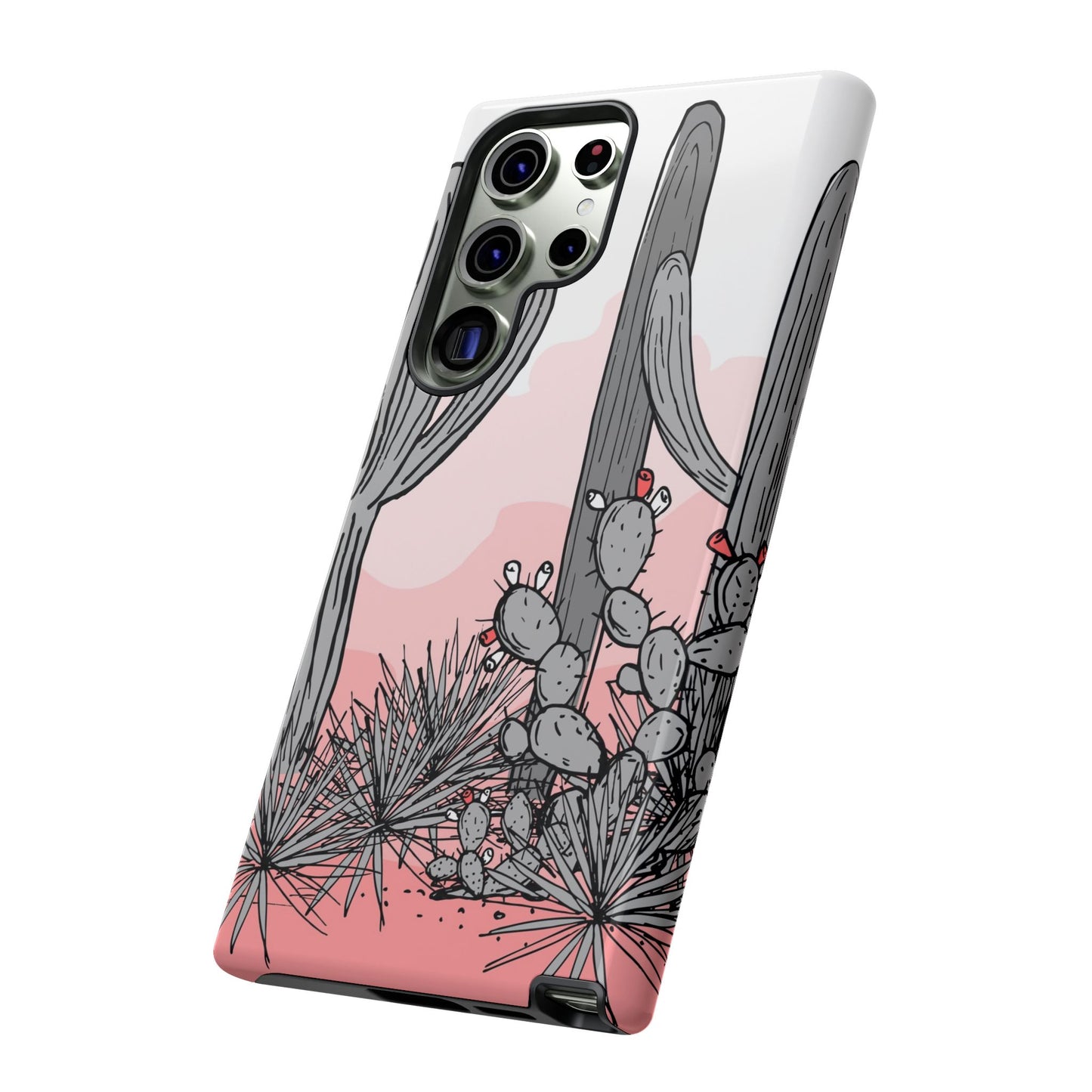 Pastel Cactus Sunset Protective Phone Case