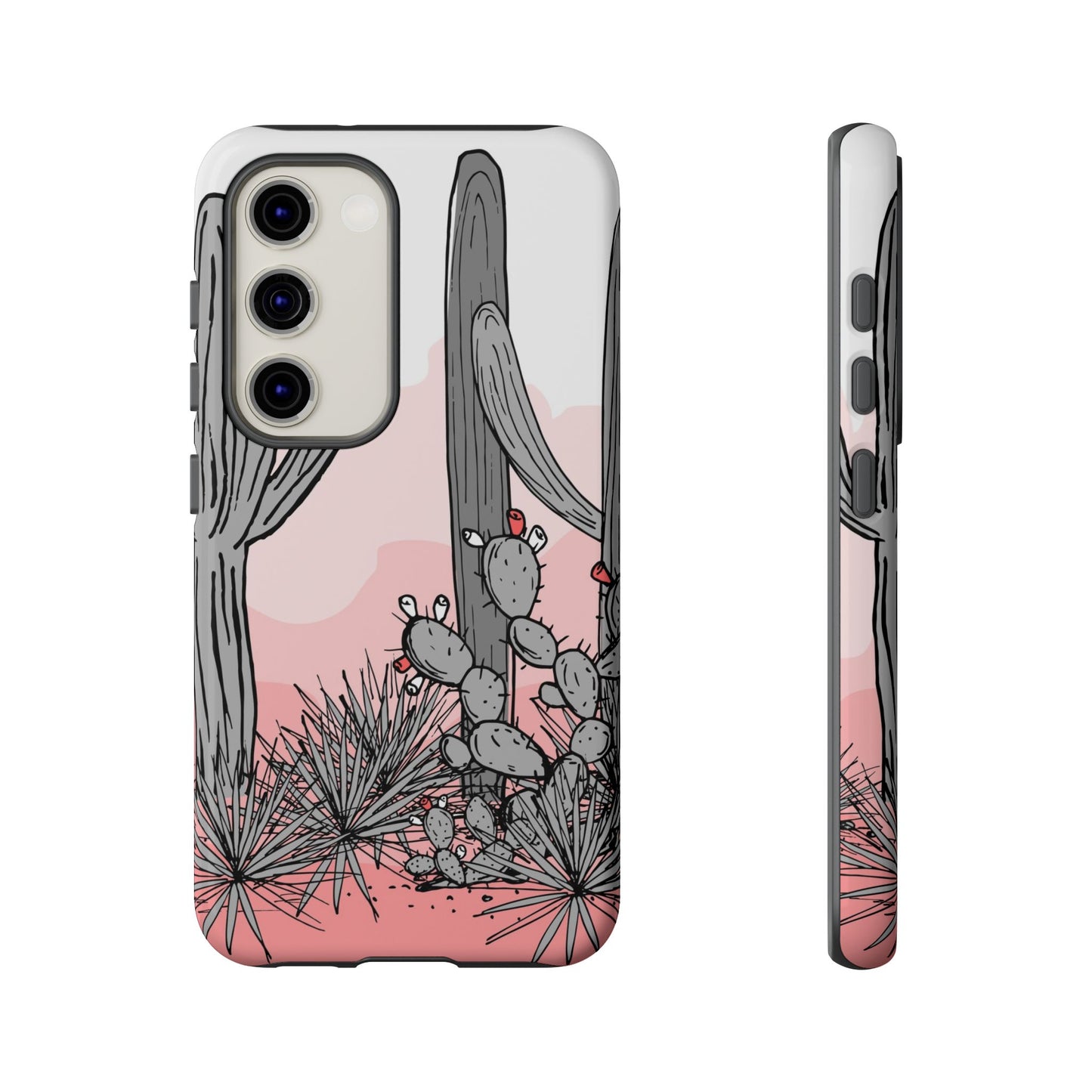 Pastel Cactus Sunset Protective Phone Case
