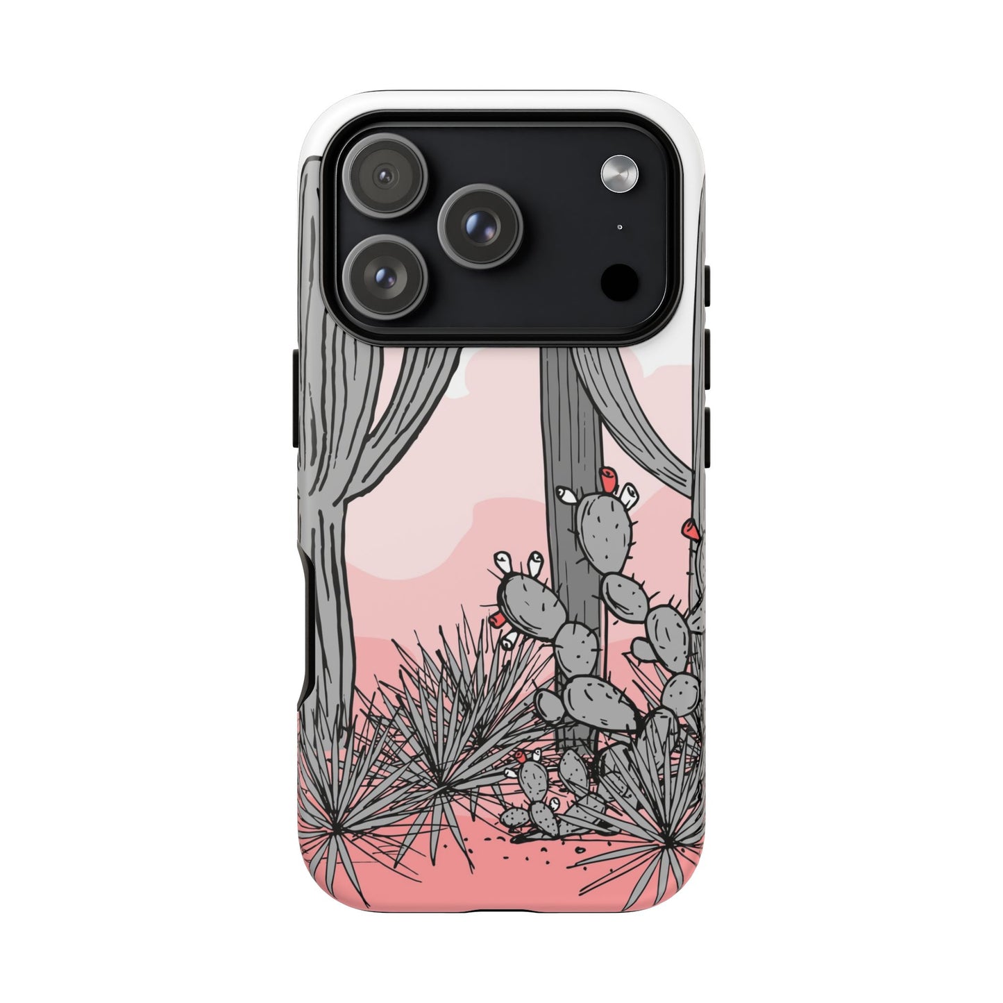 Pastel Cactus Sunset Protective Phone Case