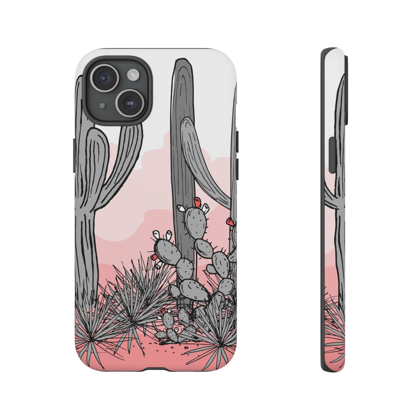 Pastel Cactus Sunset Protective Phone Case
