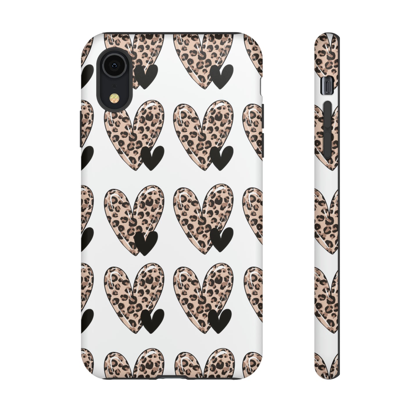 Leopard Hearts Protective Case for IPhone. Samsung and Google phones