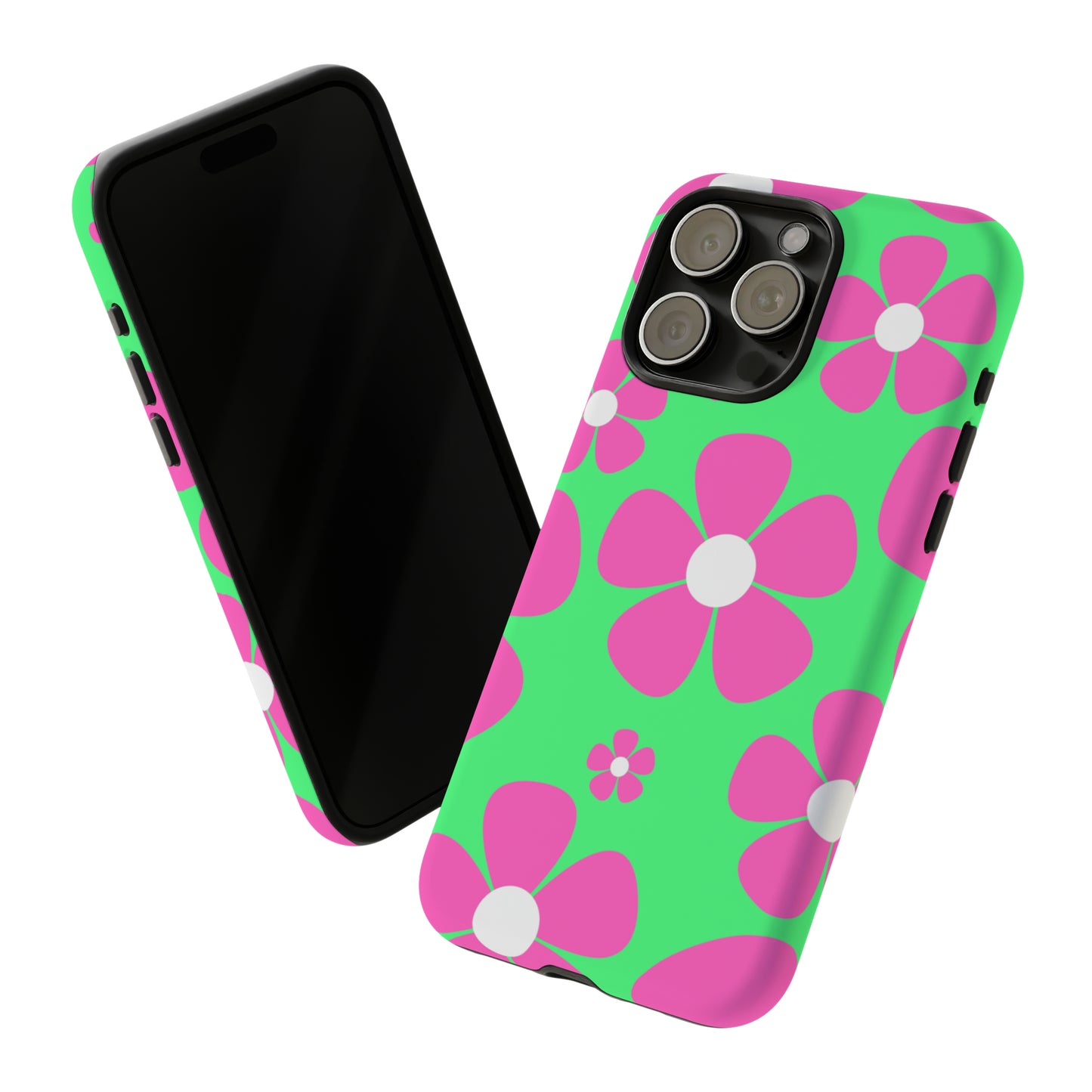 Green with pink flowers protective case