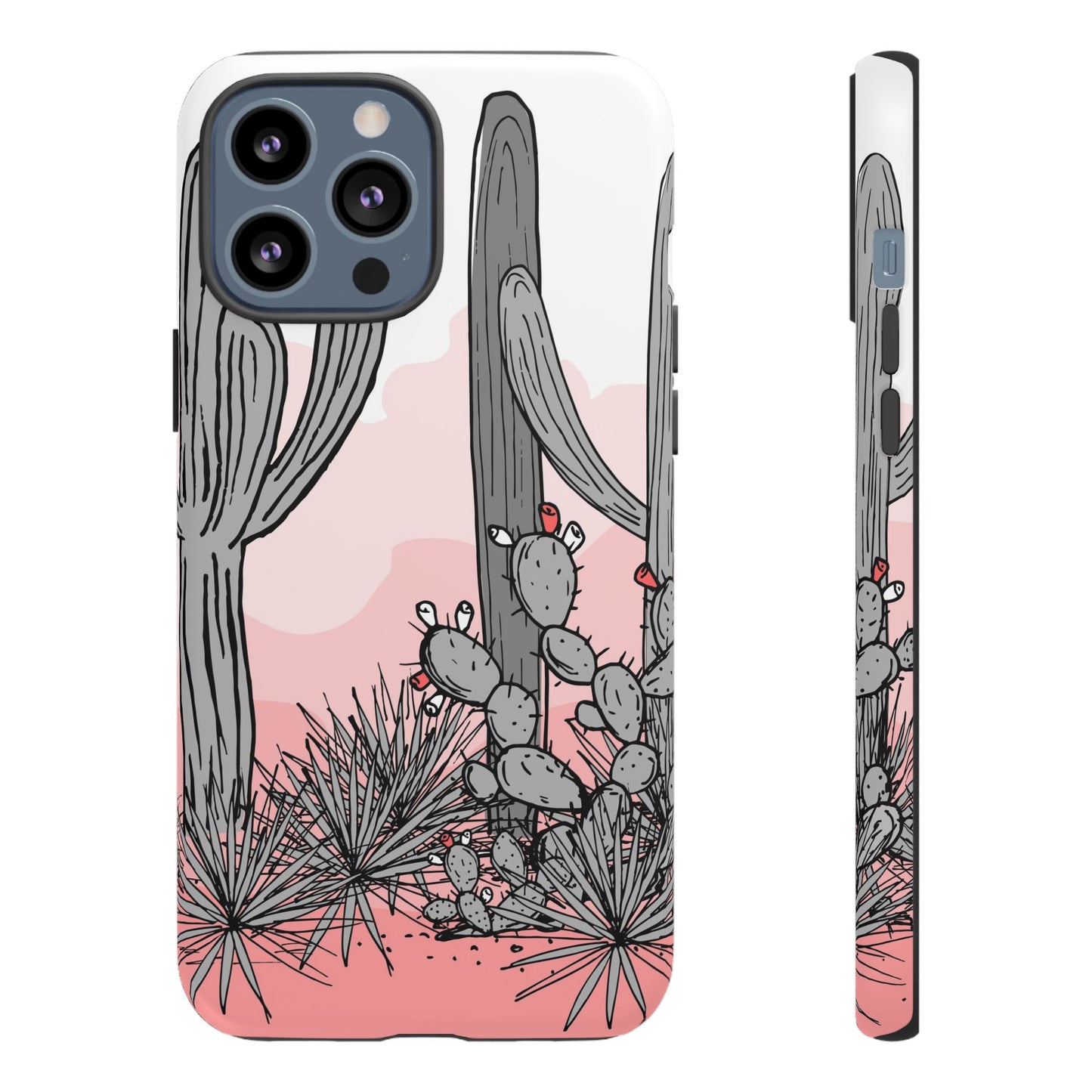 Pastel Cactus Sunset Protective Phone Case