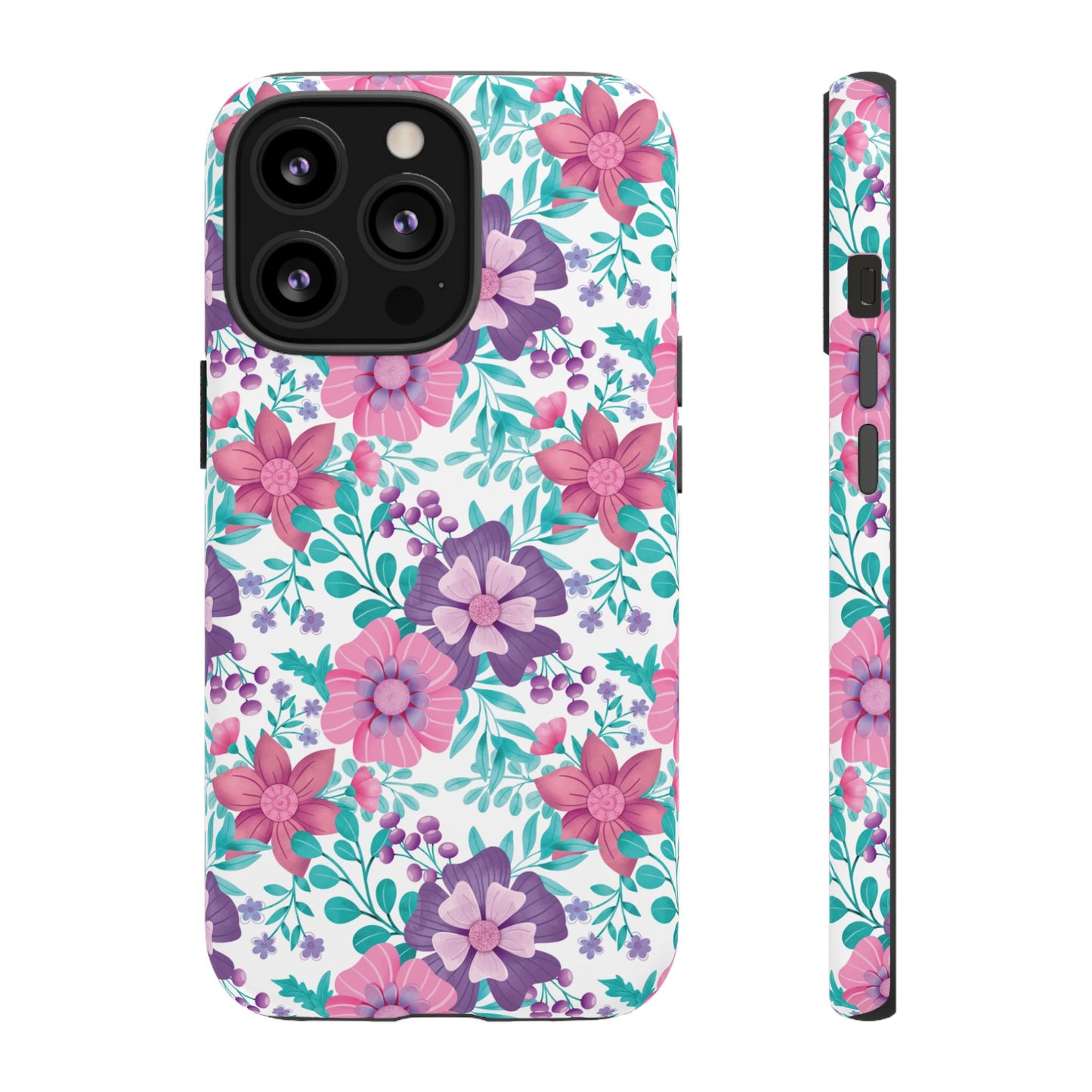 Pastel Flowers Protective Phone Case