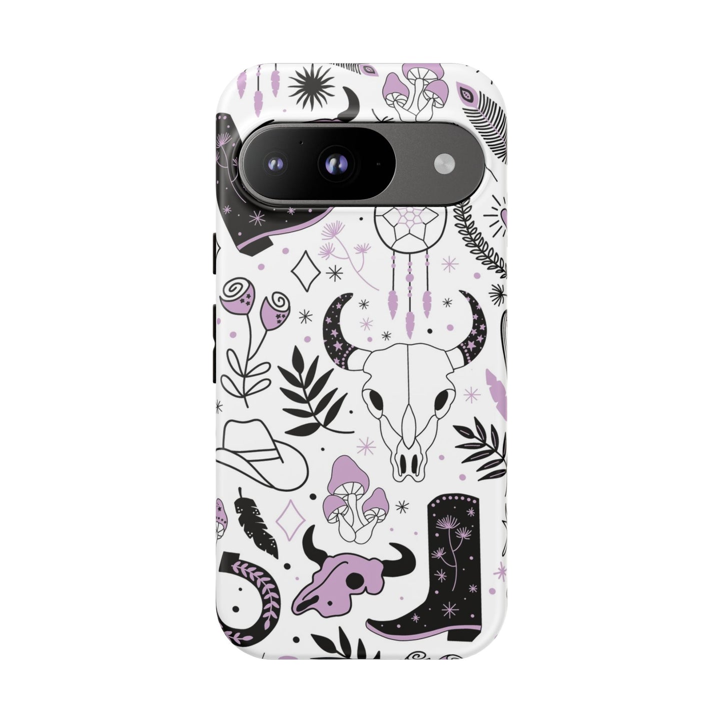 Purple and Black Western Protective Drop Proof Case Iphone, Samsung and Google phones