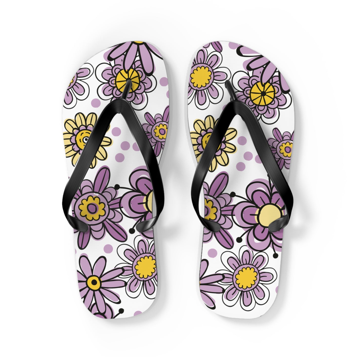 Purple Flower Summer Flip Flops