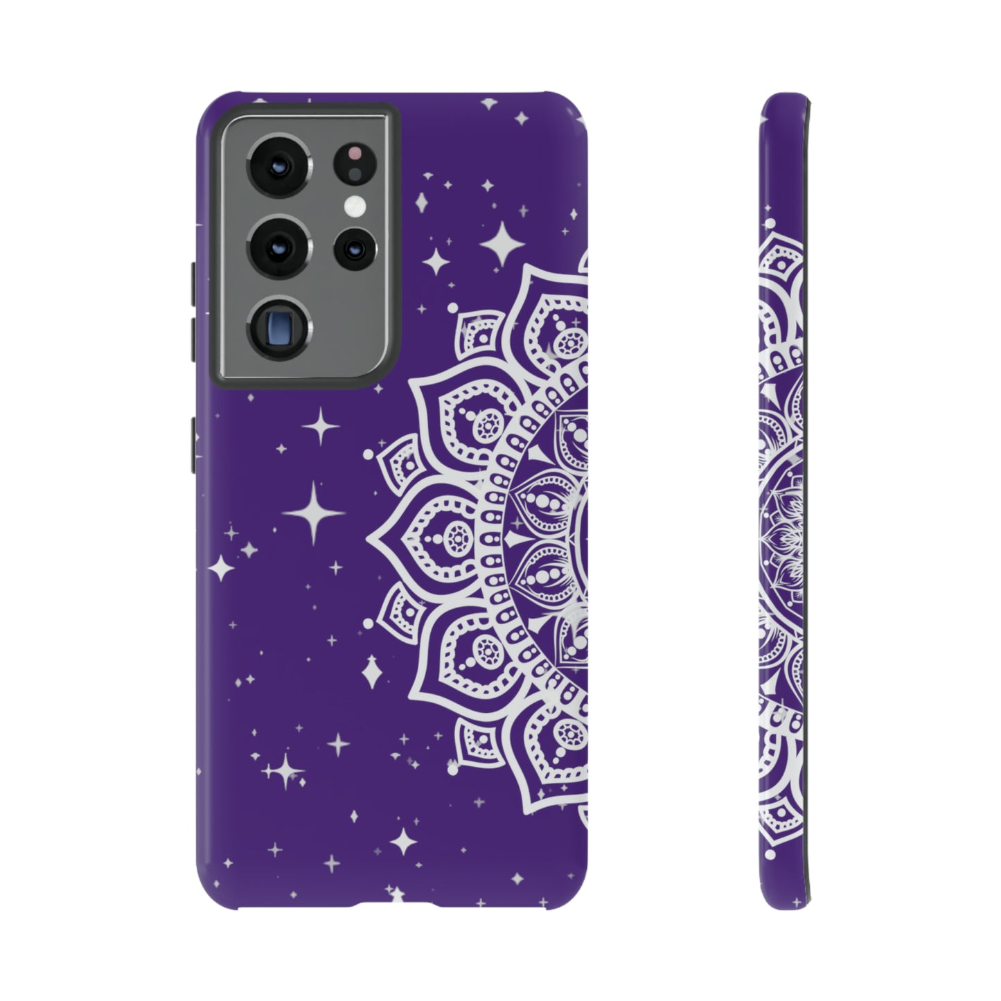 Purple mandala protective phone case for iPhone, Samsung and Google