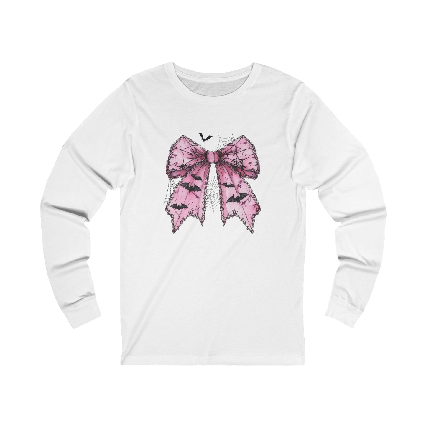 Pink Halloween Bow Unisex Jersey Long Sleeve Tee