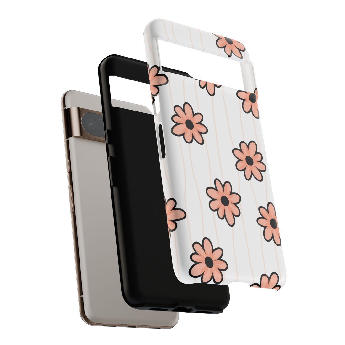 Pink Flowers Protective Phone Case