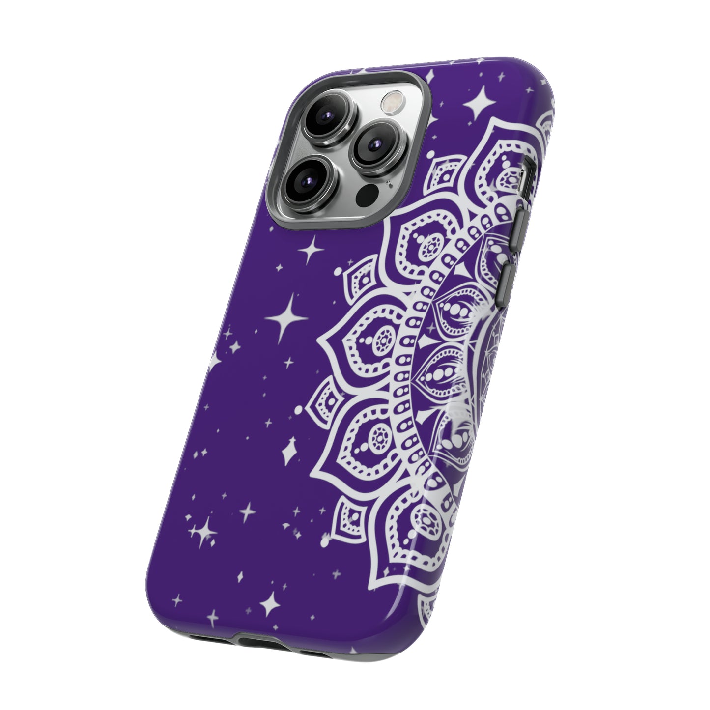 Purple mandala protective phone case for iPhone, Samsung and Google