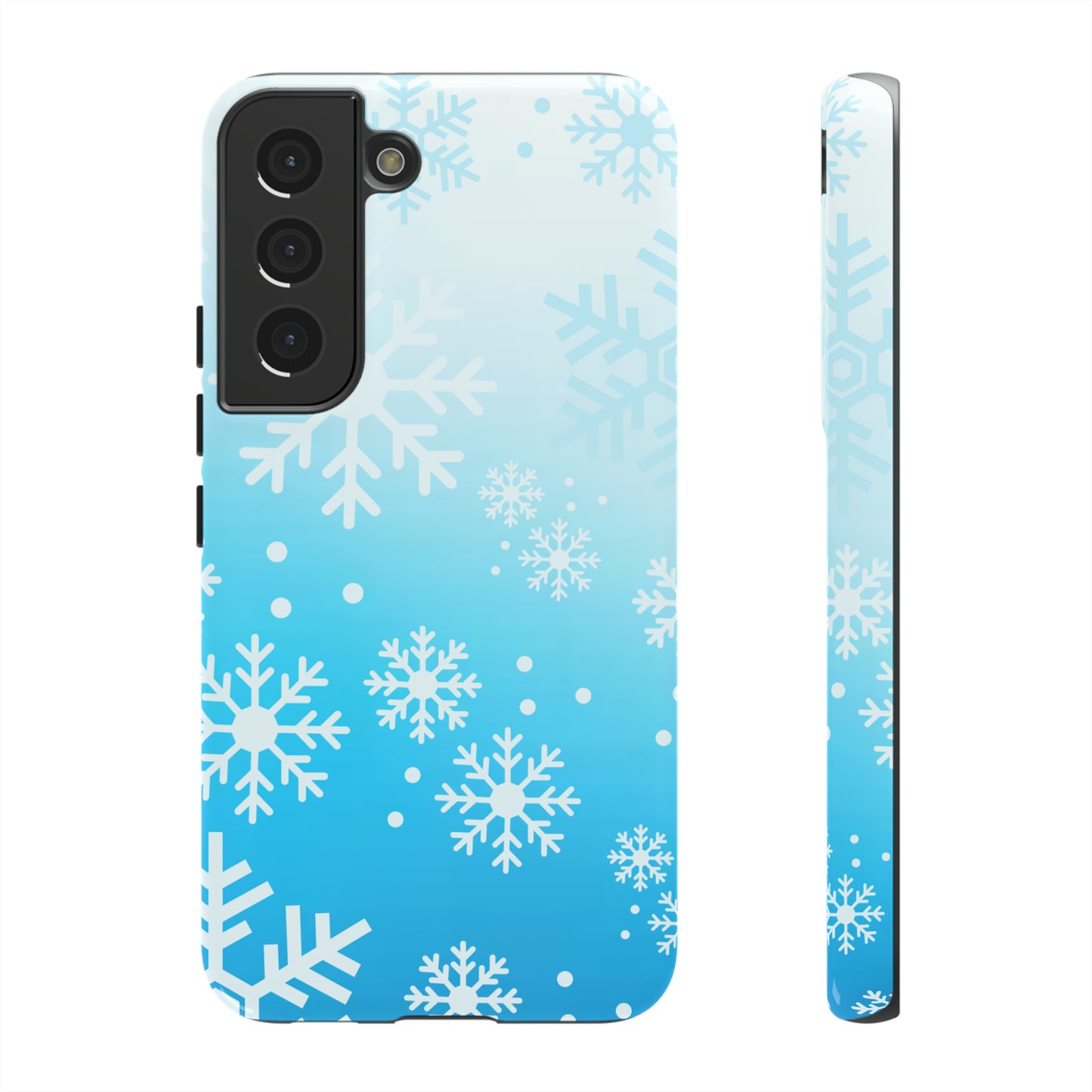 Winter, frozen, snowflake ombré protective phone case for Google, Samsung and IPhone