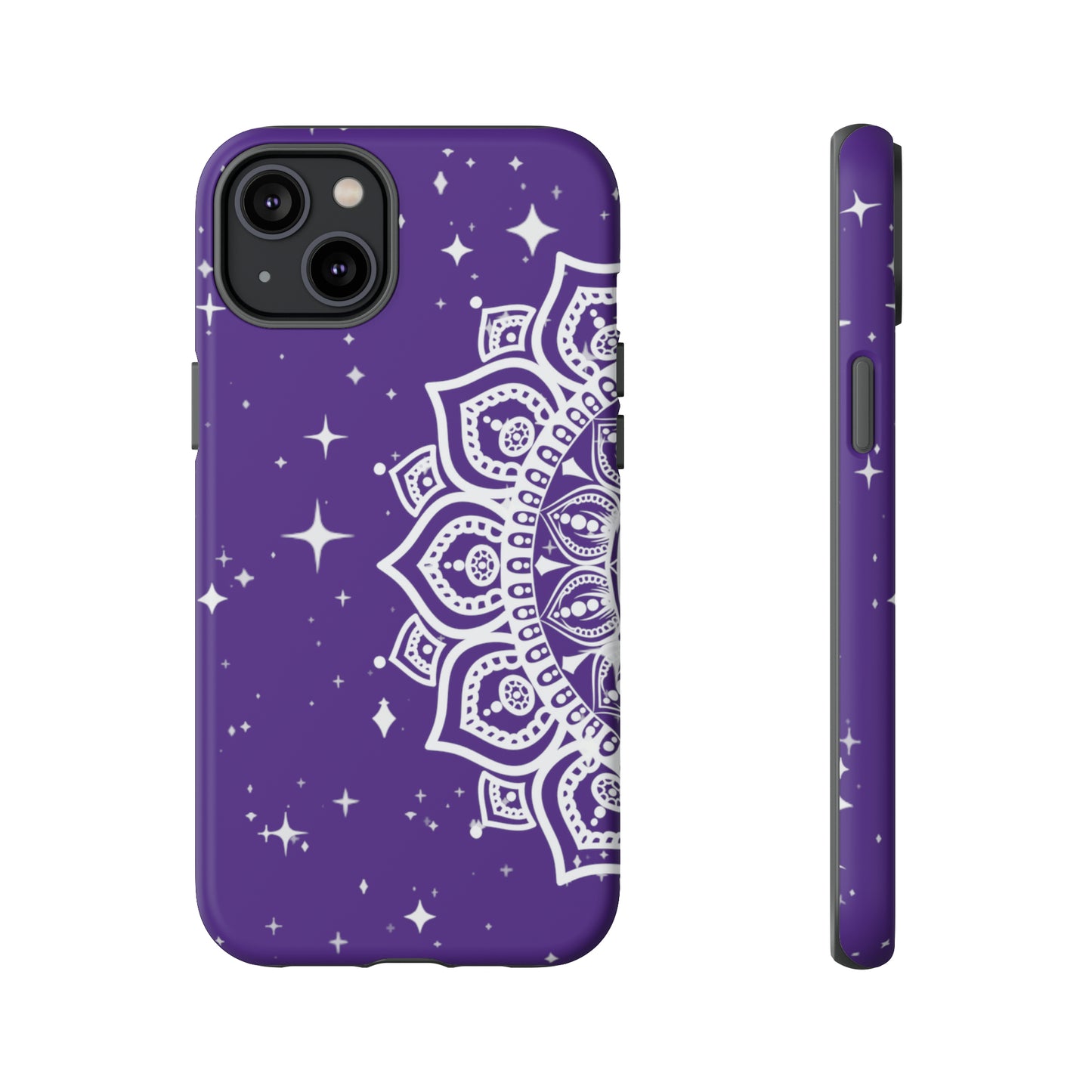 Purple mandala protective phone case for iPhone, Samsung and Google