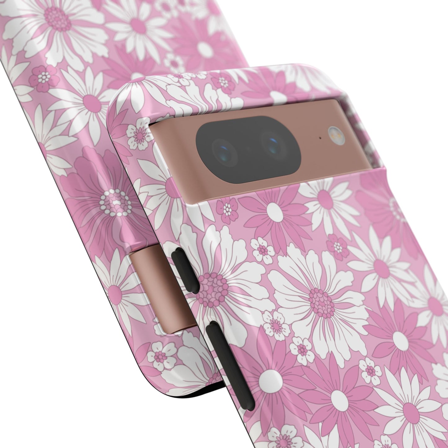 Pink and White Flowers Protective Phone Case